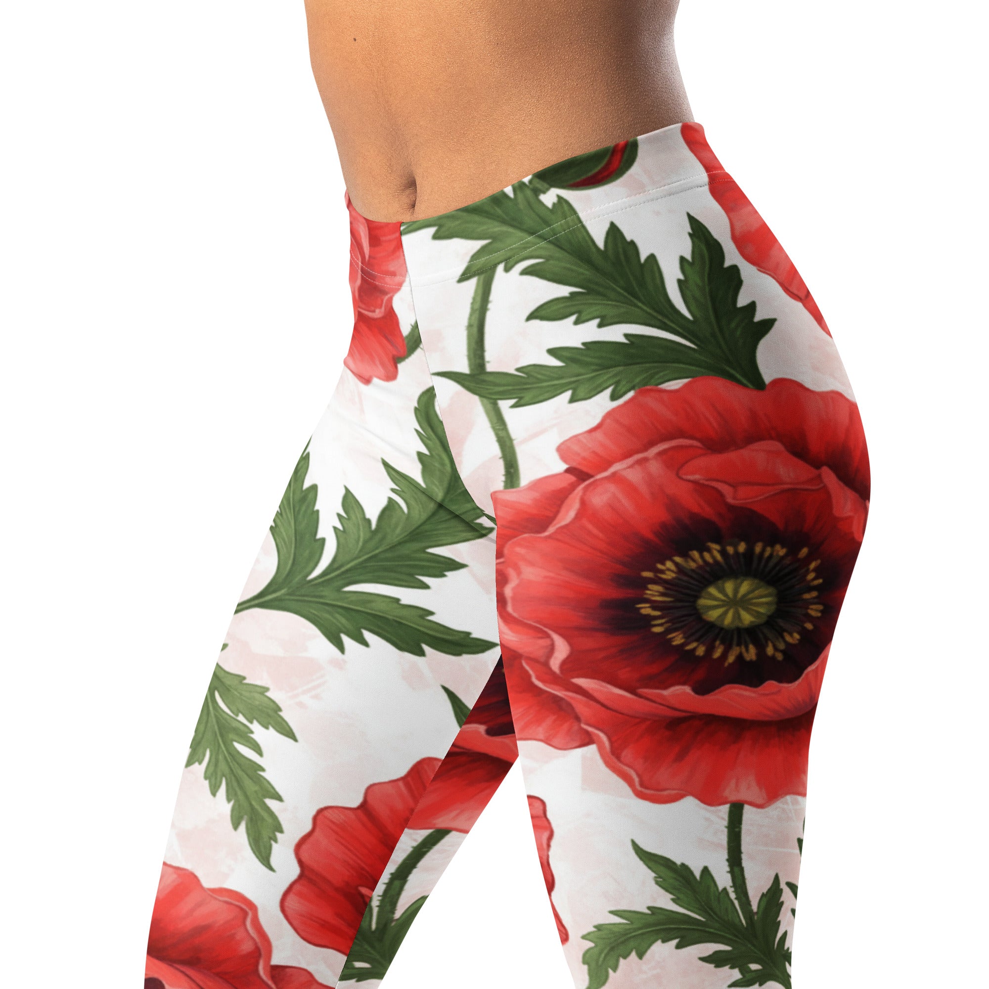 Whimsical Garden Poppies Leggings | GearBunch