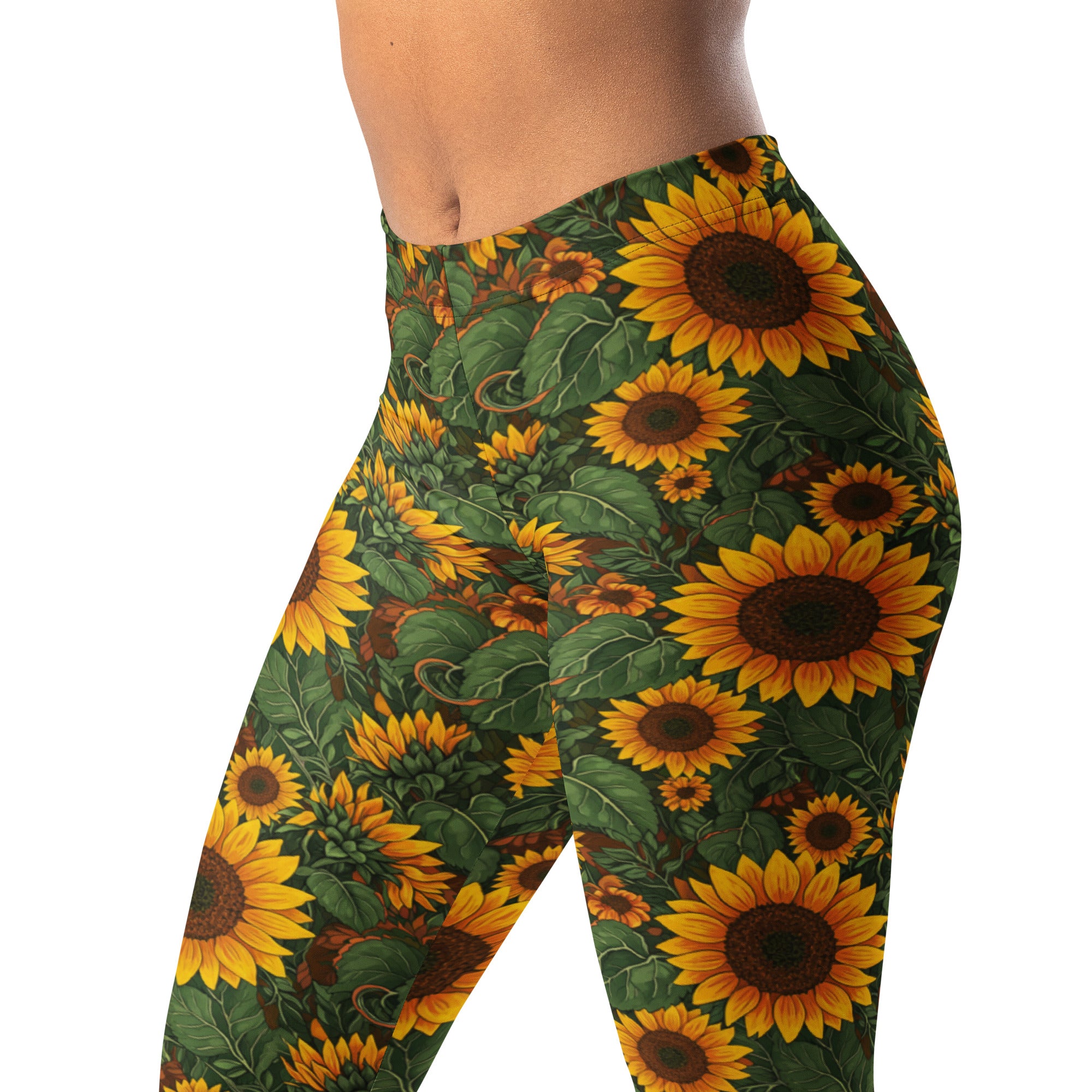 Sunflower Cross Leggings | GearBunch