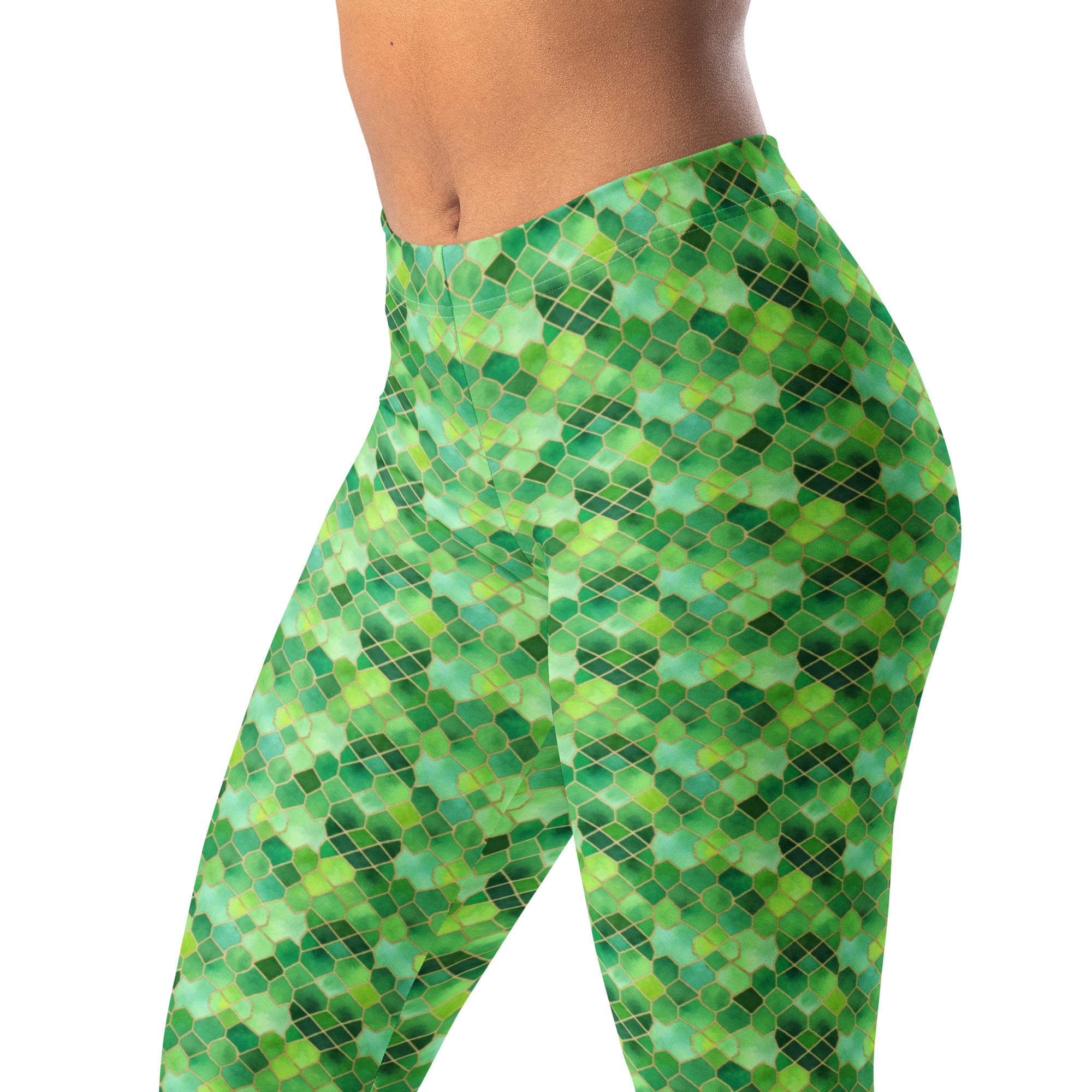 Emerald Jewel Watercolour Leggings | GearBunch