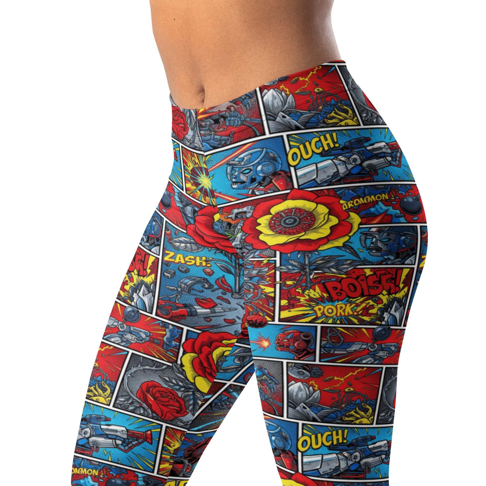 Comic Strip Robot Wars Leggings | GearBunch