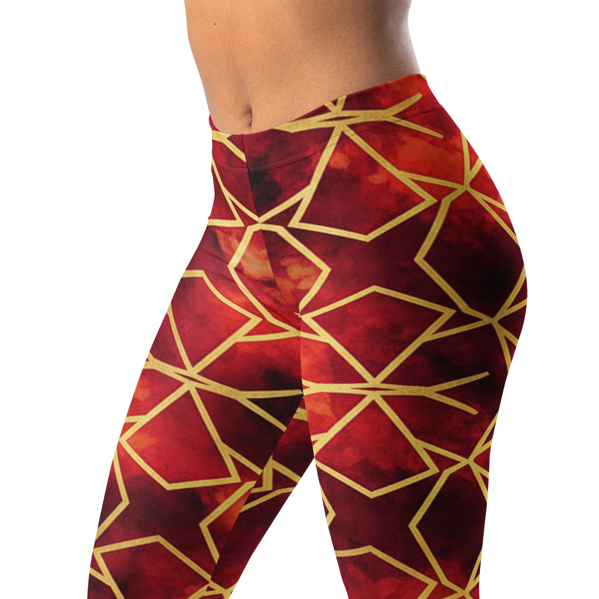 Ruby Gold Geometric Leggings | GearBunch