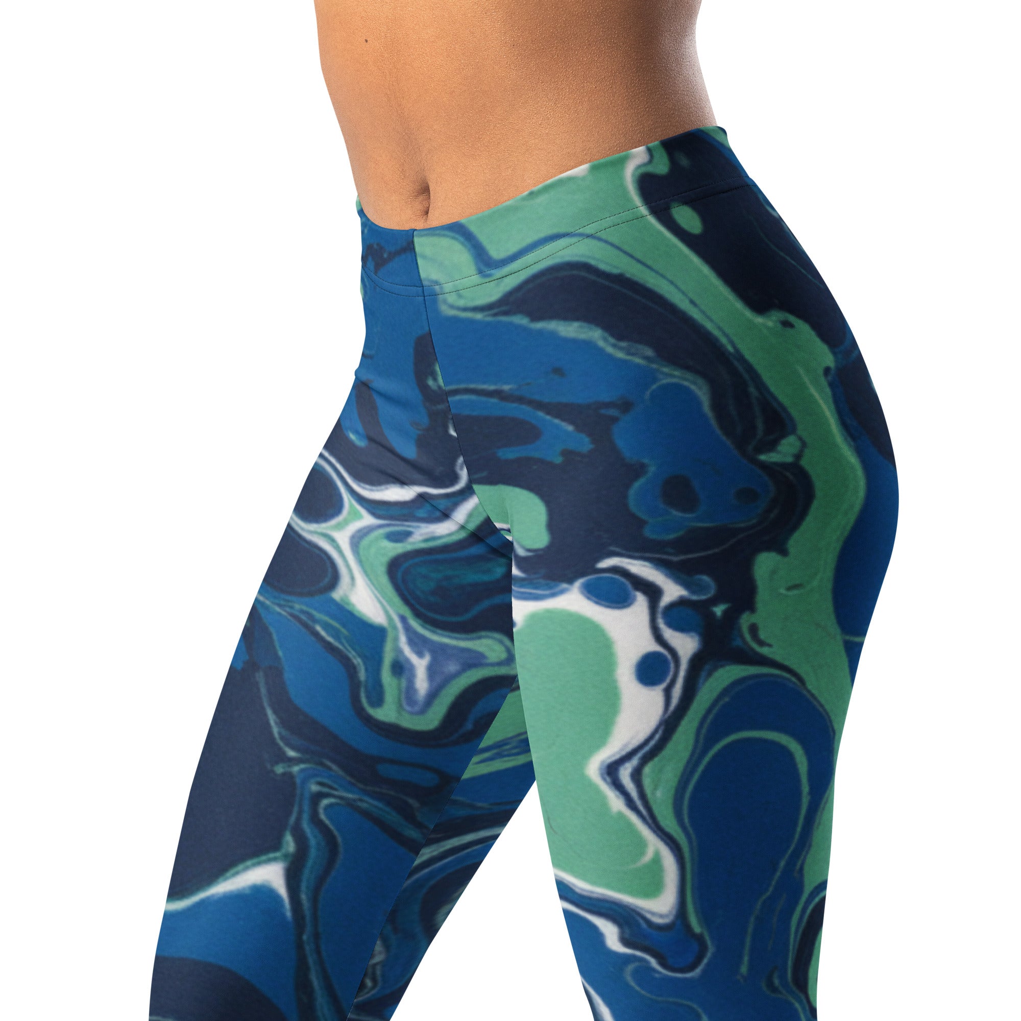 Liquid Marble Ocean Current Leggings | GearBunch