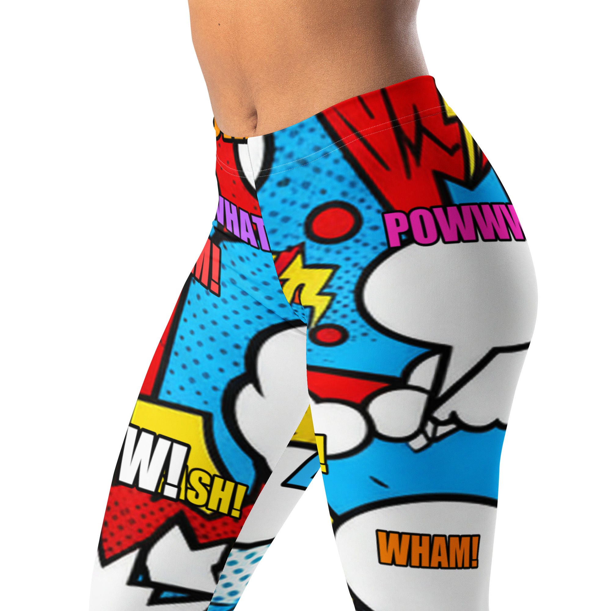 Comic Pop Electric Blue Leggings | GearBunch