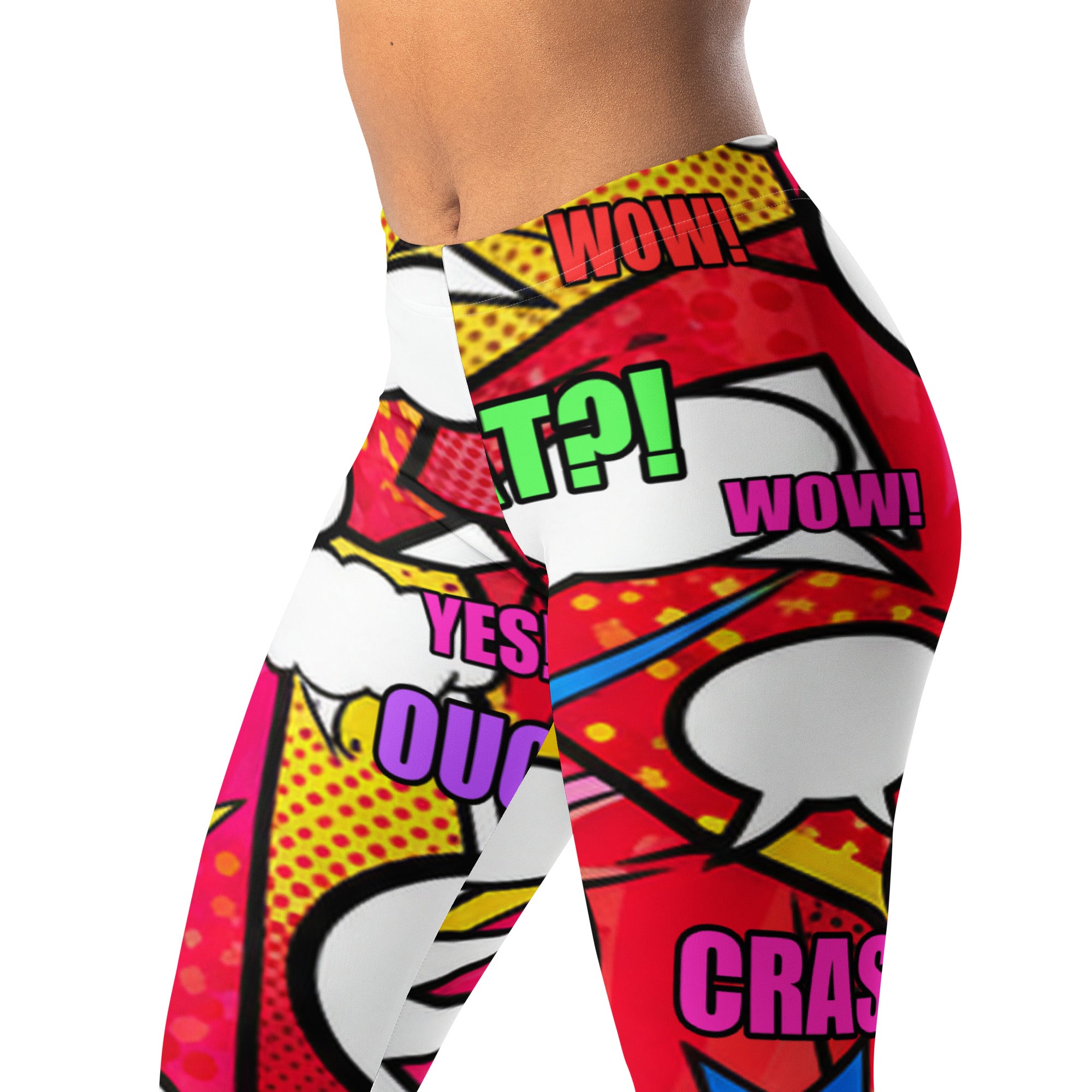 Comic Pop Retro Red Leggings | GearBunch