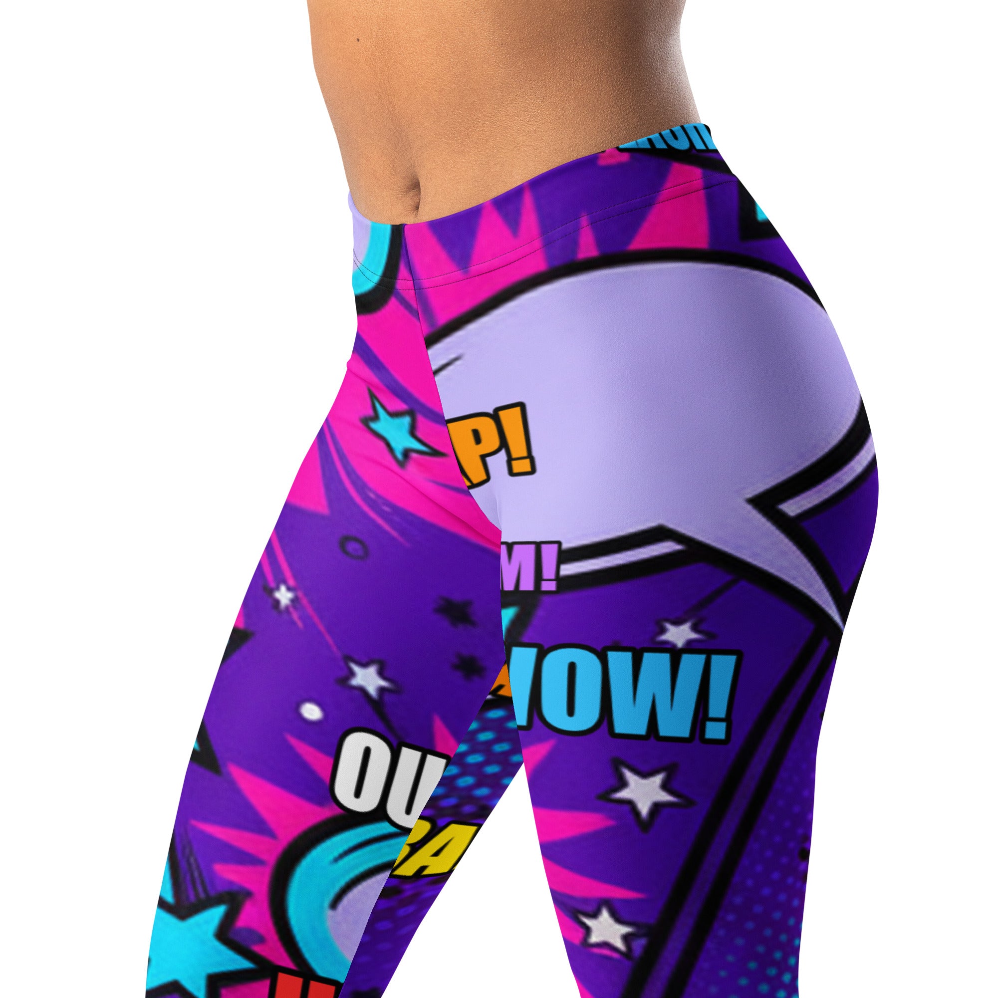 Comic Pop Galaxy Purple Leggings | GearBunch