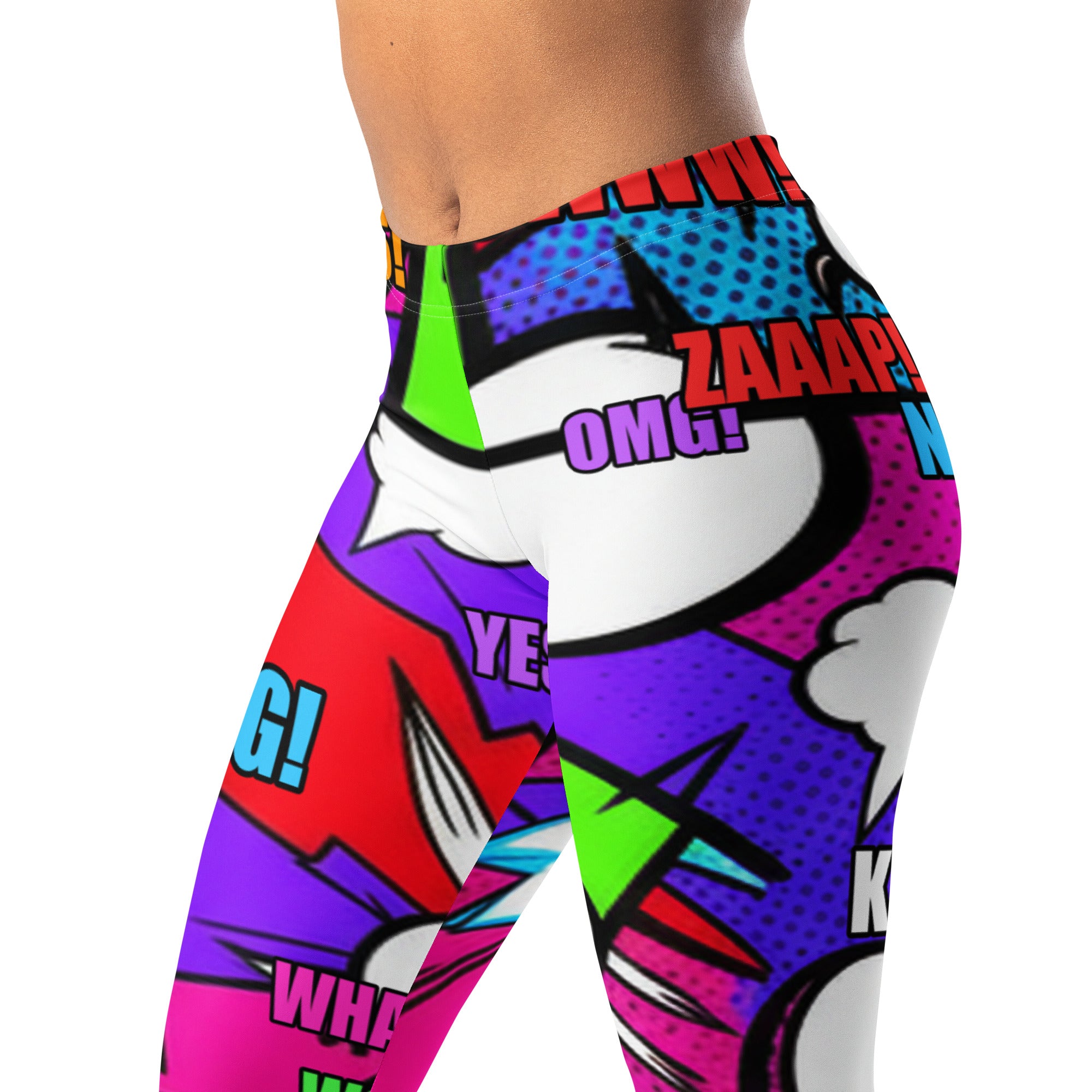 Comic Pop Neon Pink Leggings | GearBunch