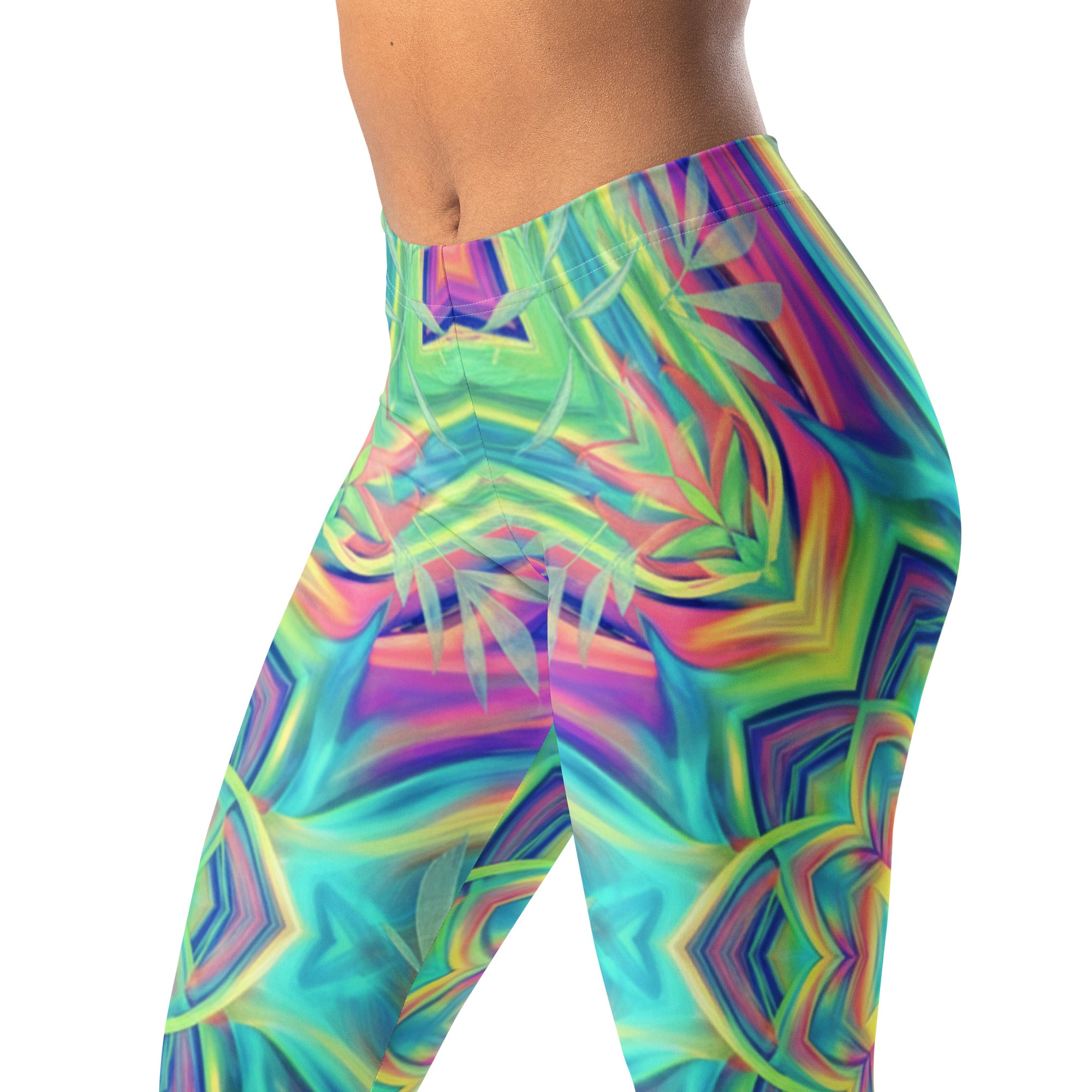 Psychedelic Tropical Laser Leggings | GearBunch