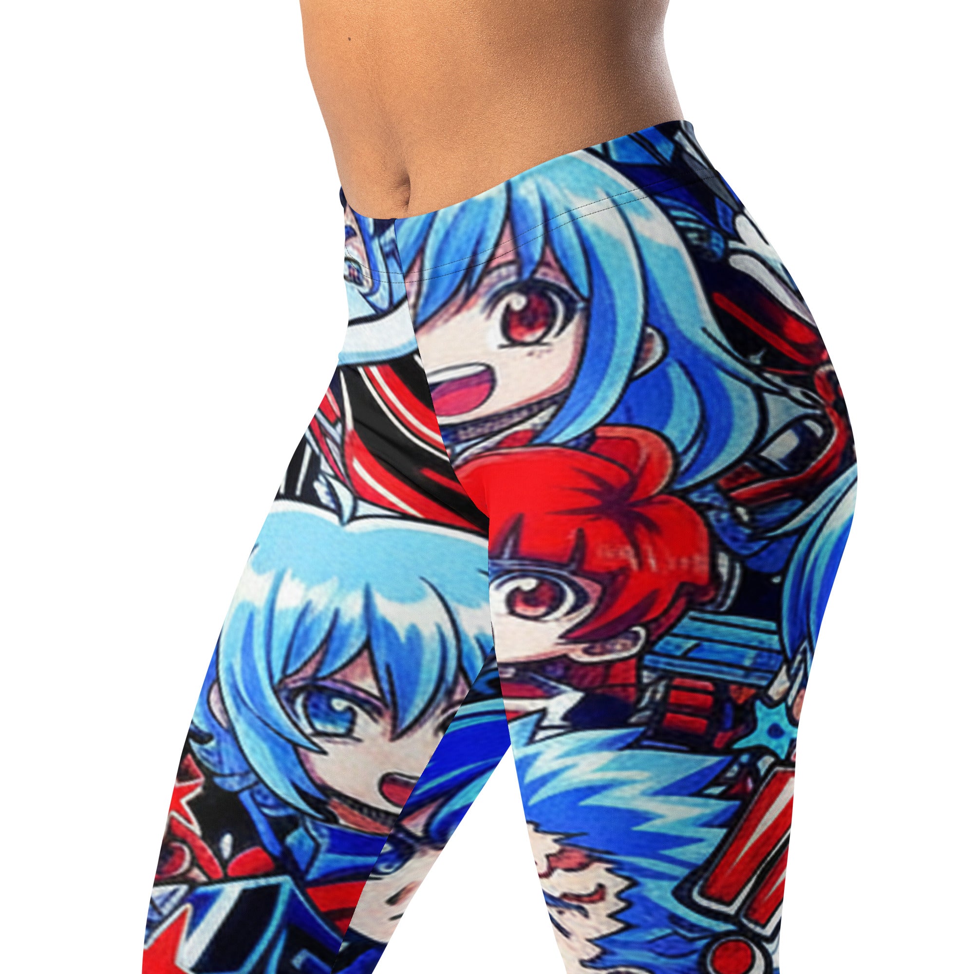 Anime Collage Mecha Pilot Leggings | GearBunch