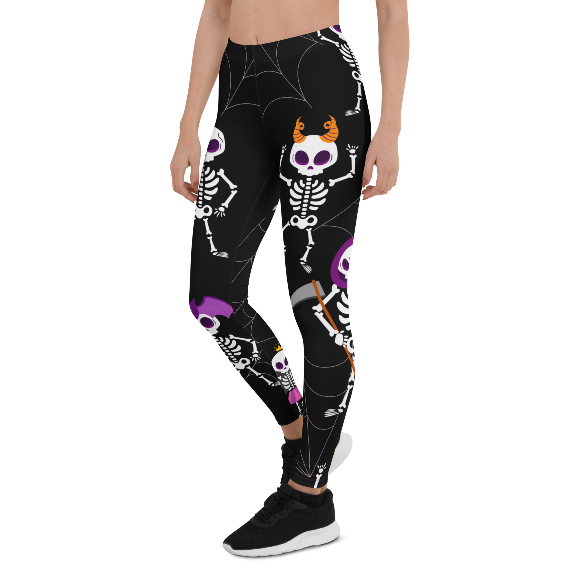 Sugar Skull Leggings For Women Cartoon Skull Print Yoga Leggings Halloween High Stretch - United Glow In The Dark Clothes - Foto 8