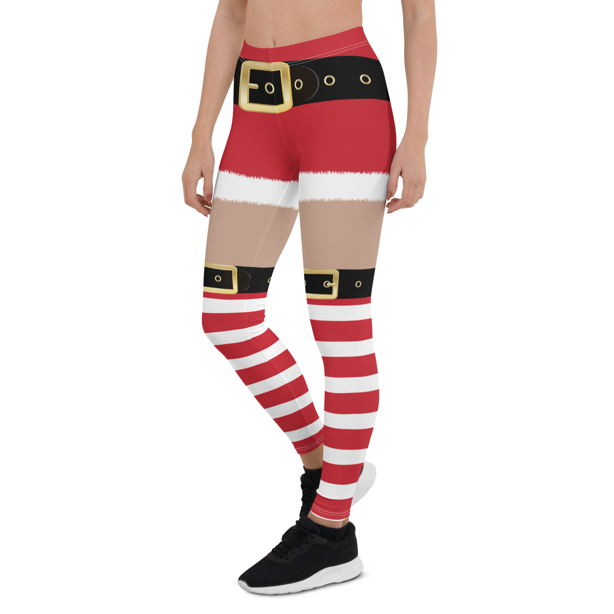 Women's Mrs Claus printed leggings front view
