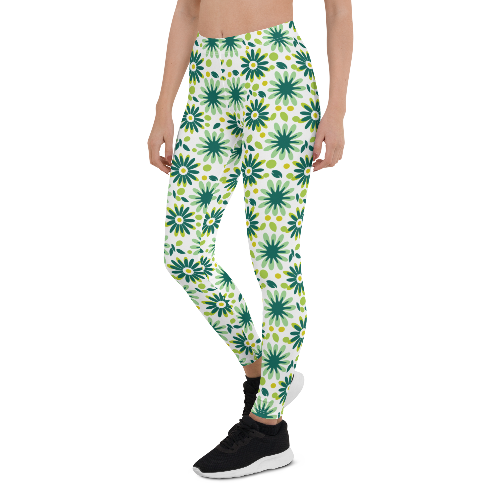 Women's floral printed leggings front view