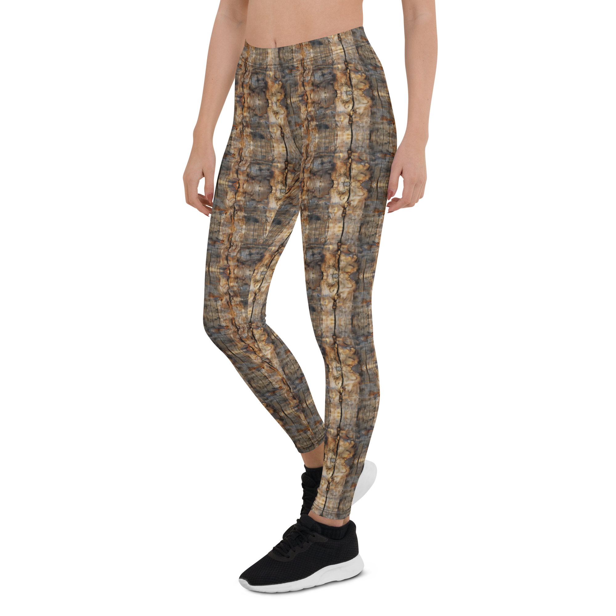 Women's burnt timber printed leggings front view