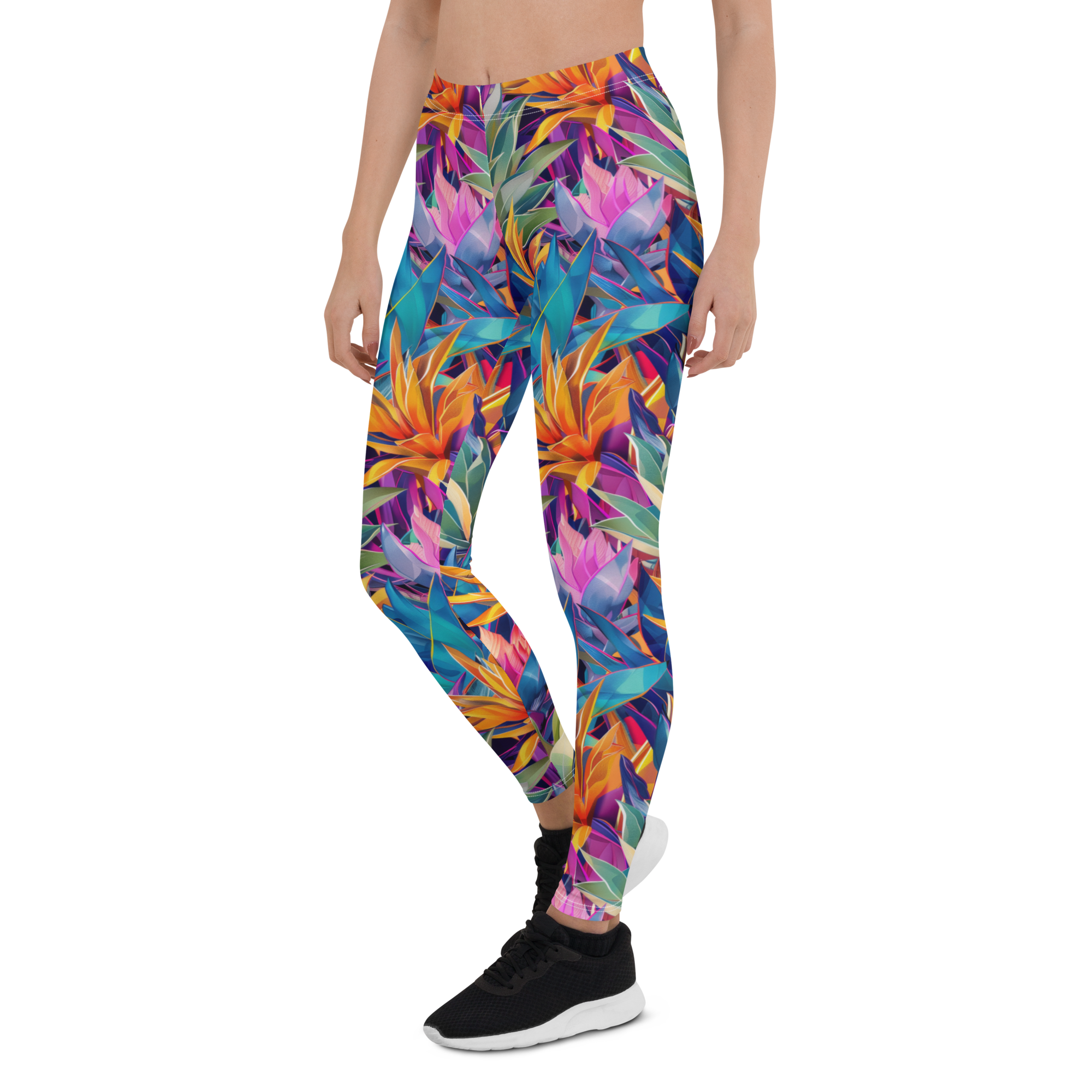 Women's agave pattern leggings front view