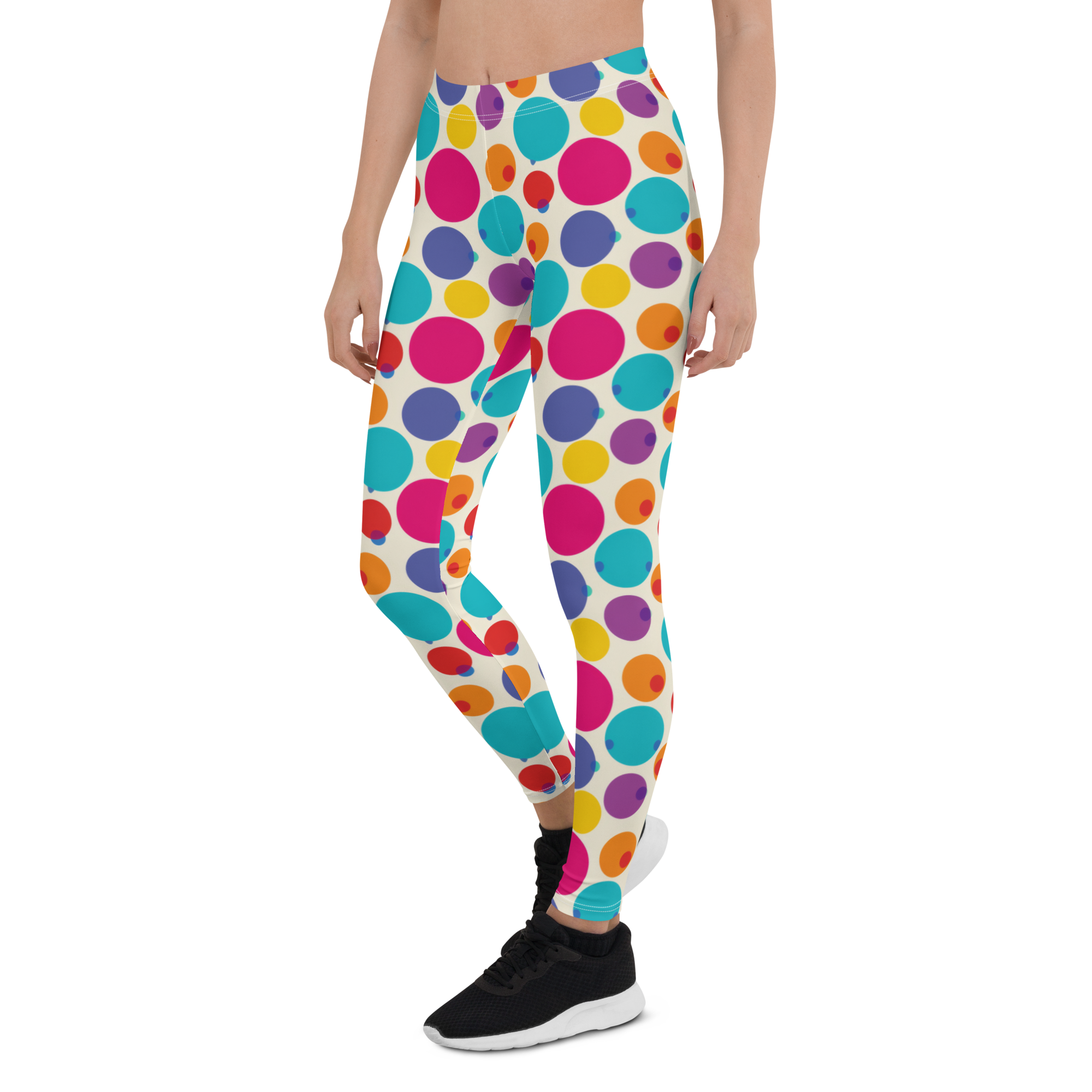 Women's dot pattern leggings front view