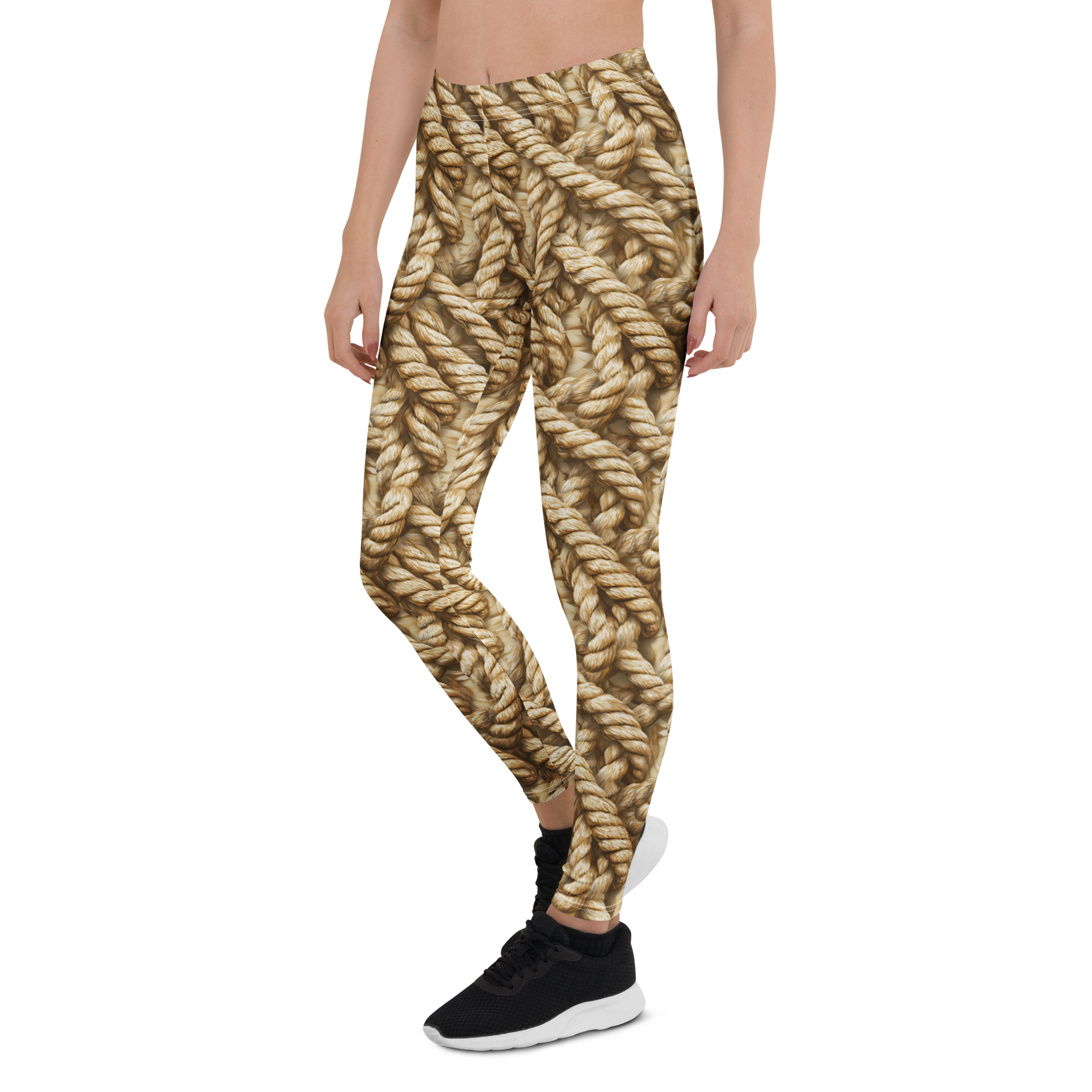 Women's rope pattern leggings front view