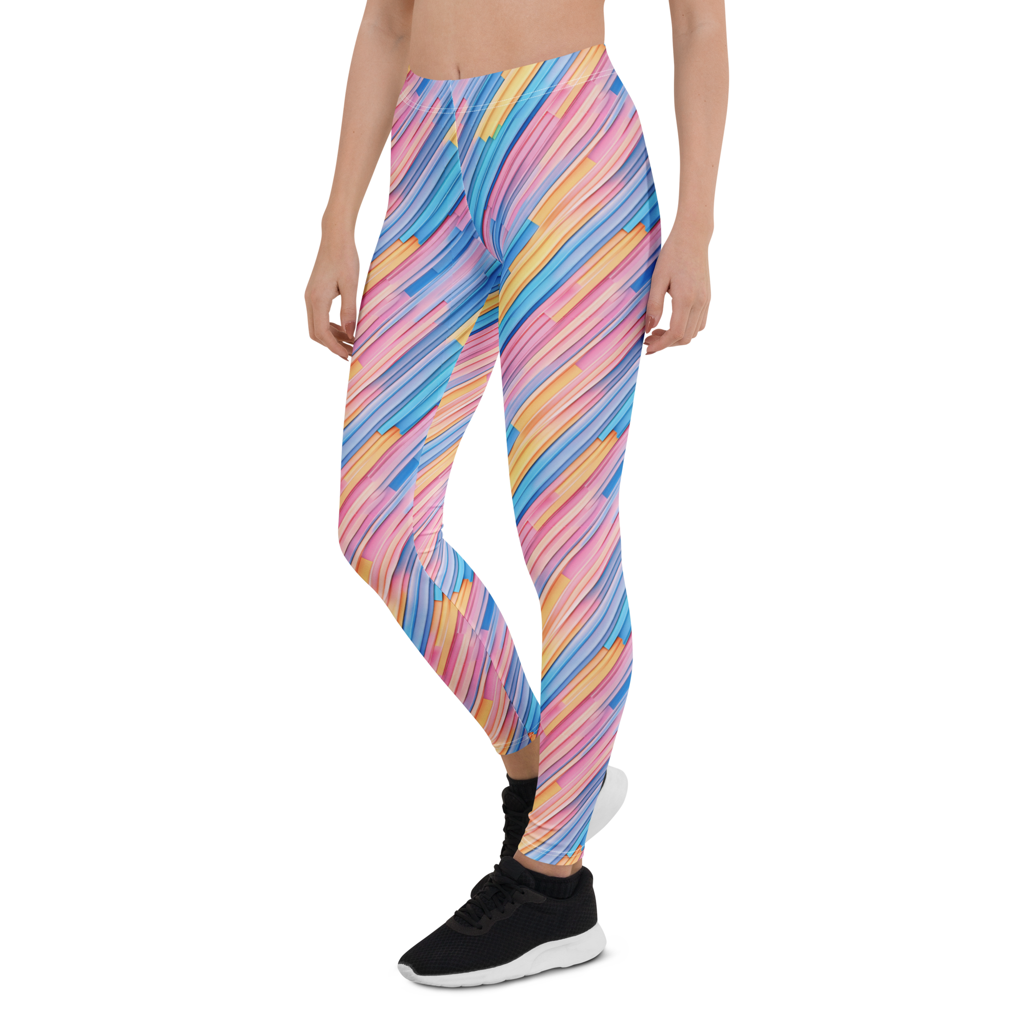 Women's sherbet stick printed leggings front view