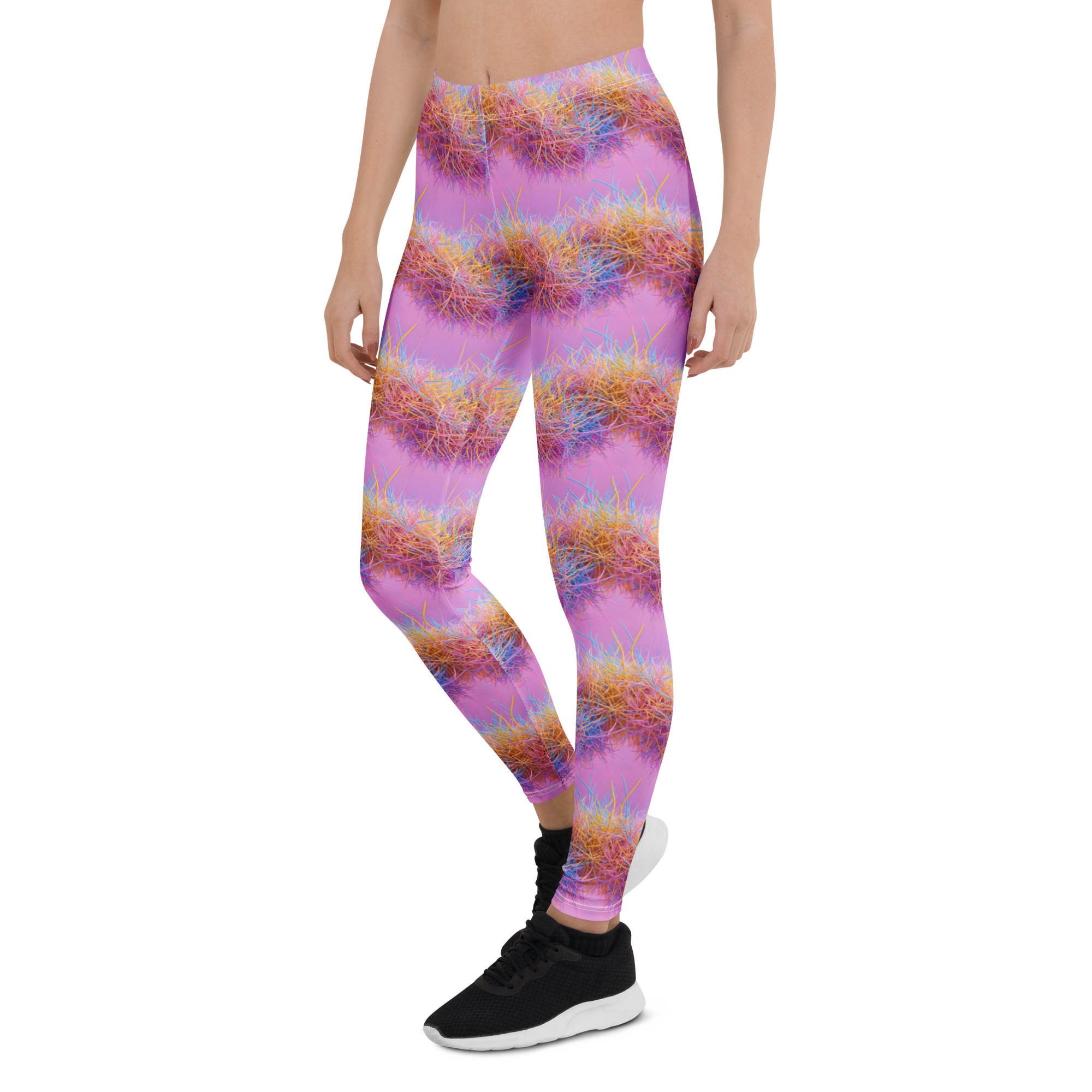 Women's colourful fizzy prickle printed leggings front view