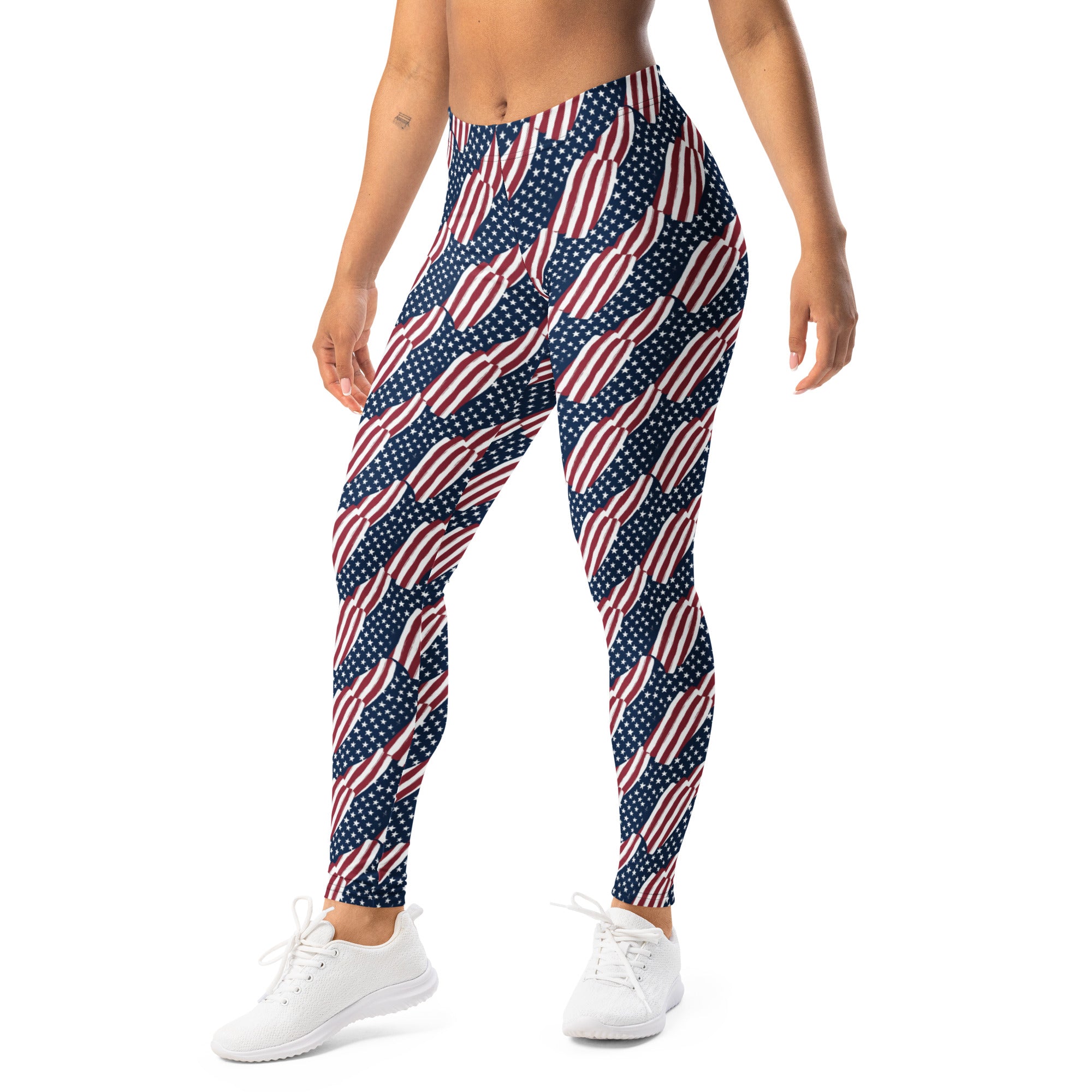 American Flag Repeat Leggings | GearBunch