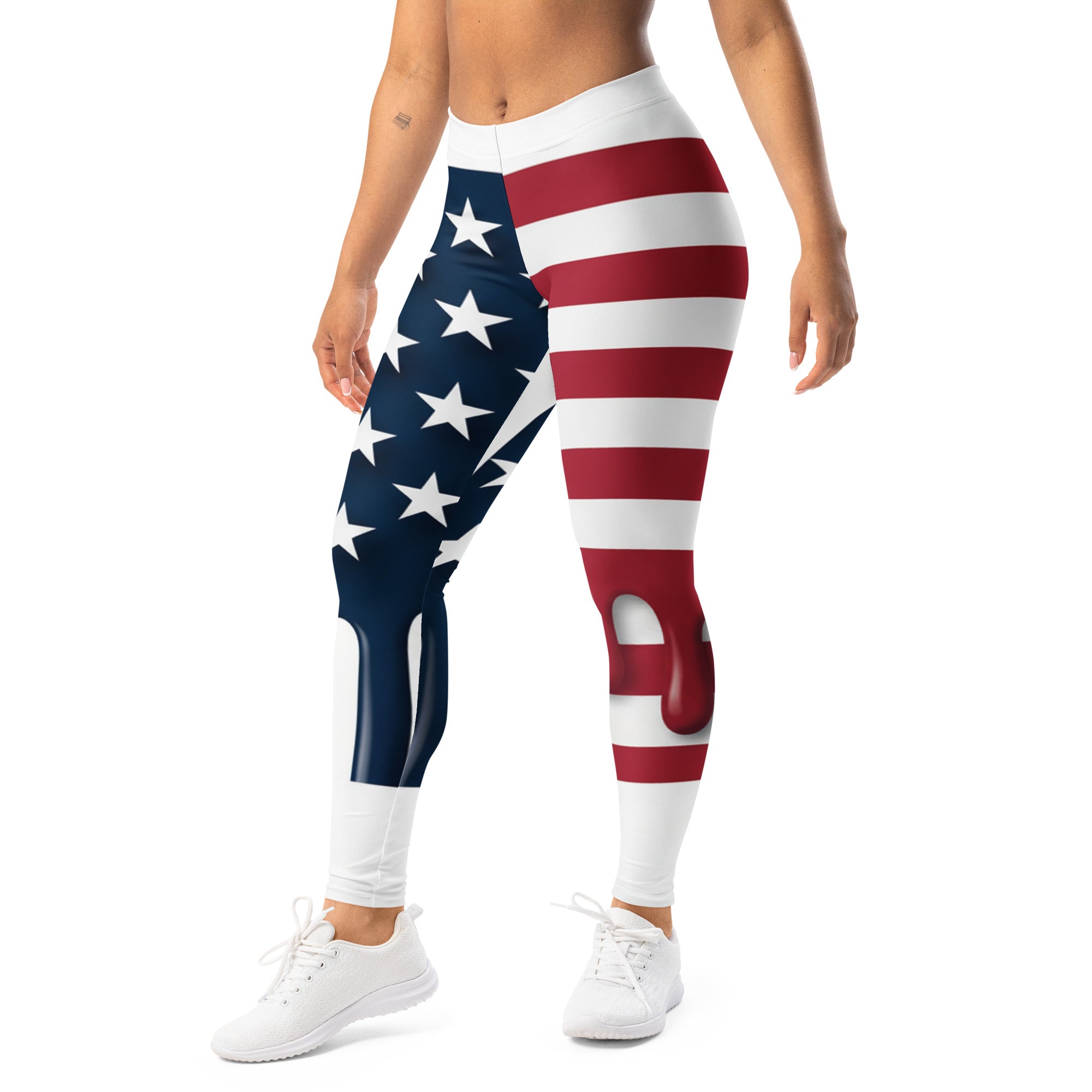 Stars & Stripes Drip Leggings | GearBunch