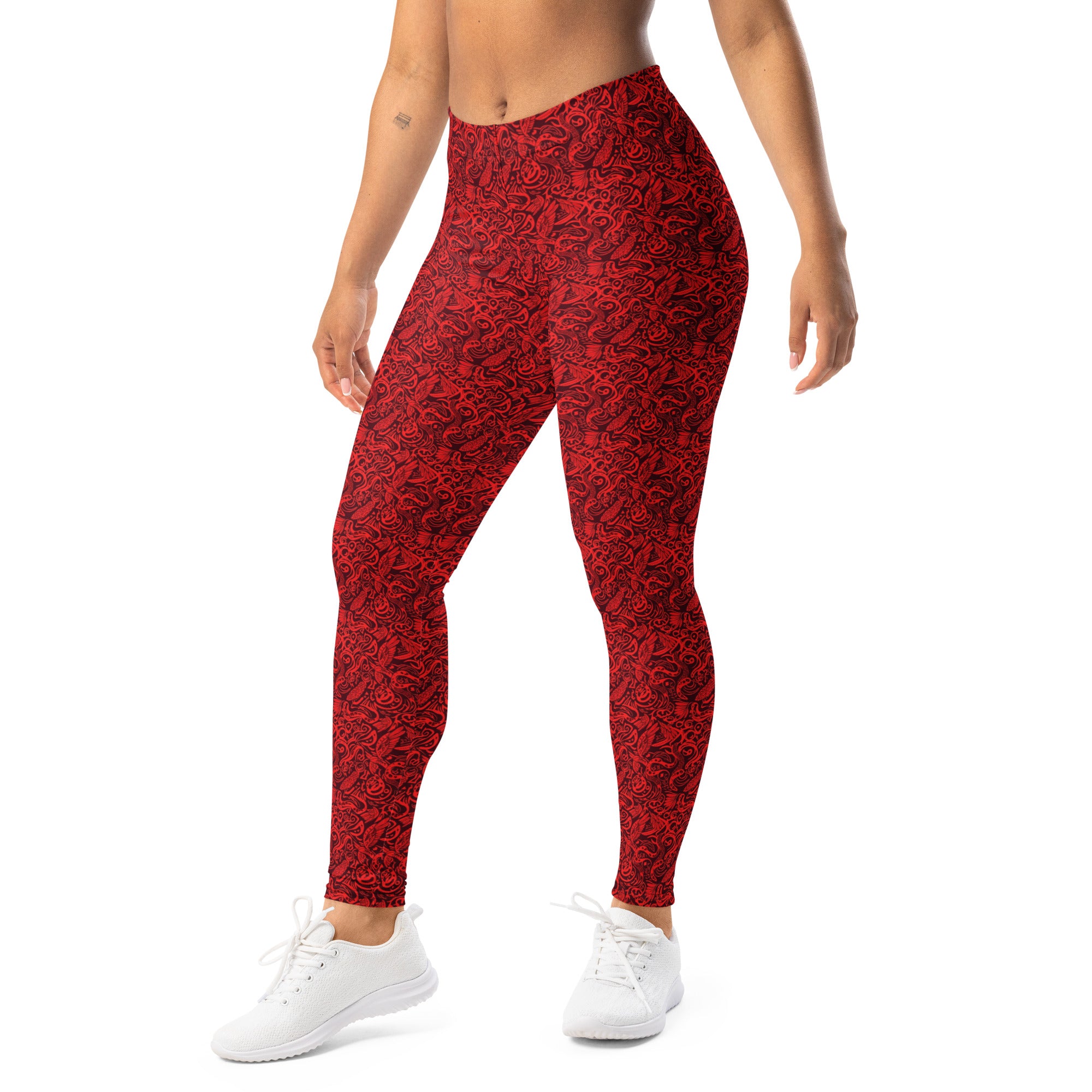 Red Snake Bird Leggings | GearBunch
