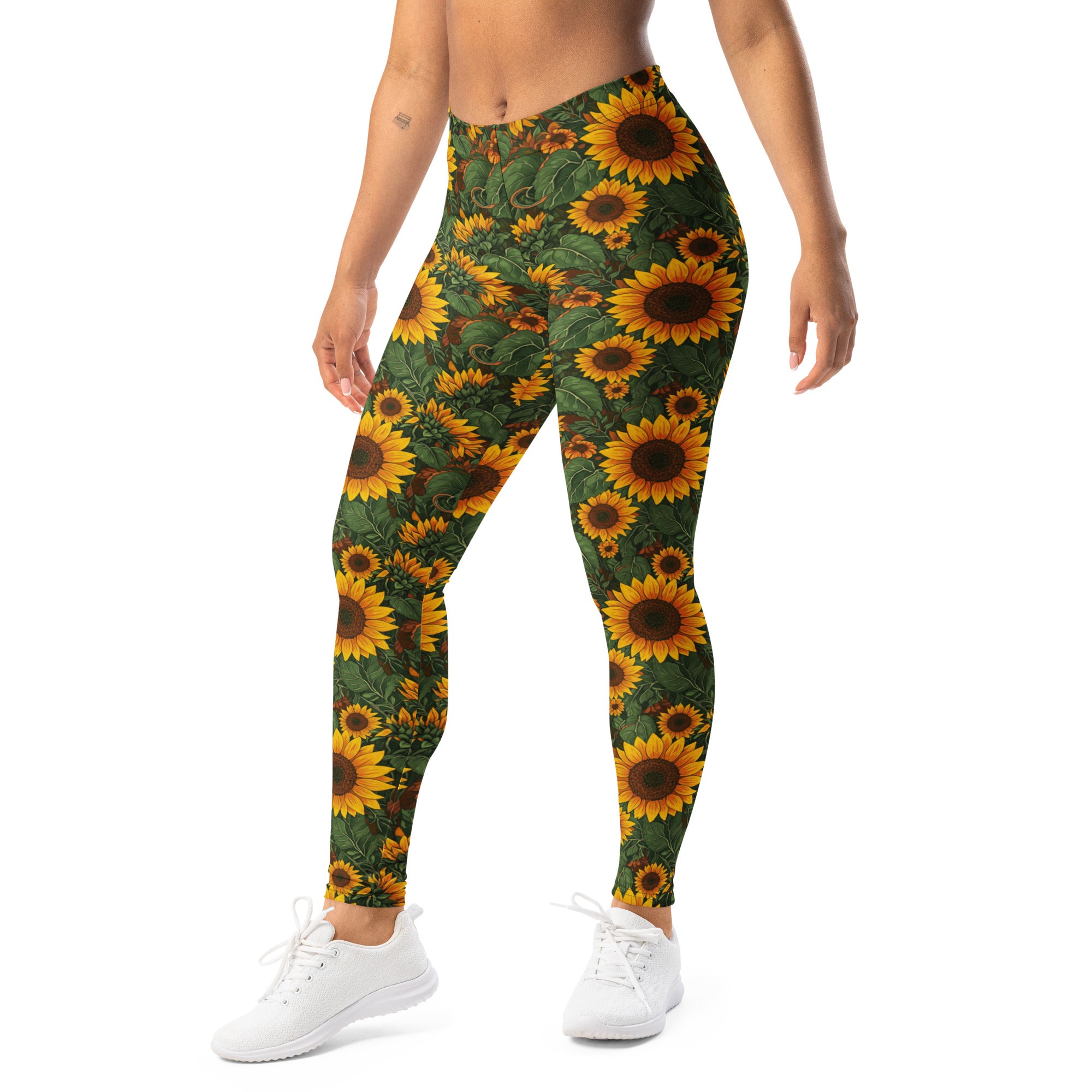 Sunflower Cross Leggings | GearBunch