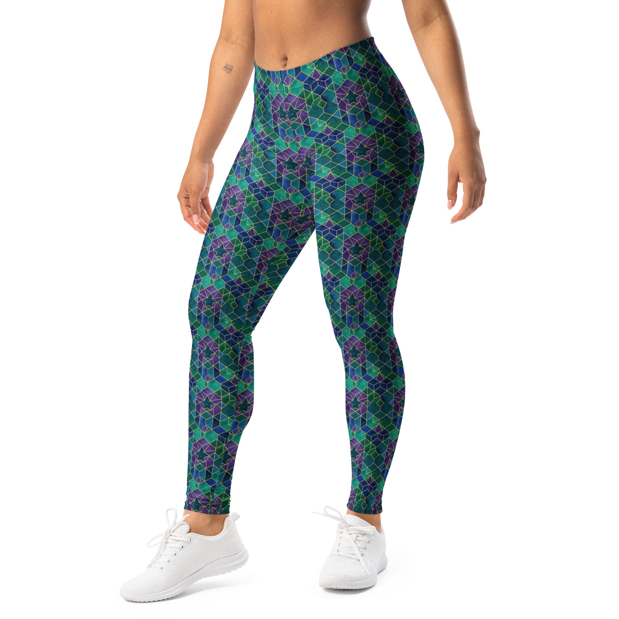 Arabic Peacock Plume Leggings | GearBunch