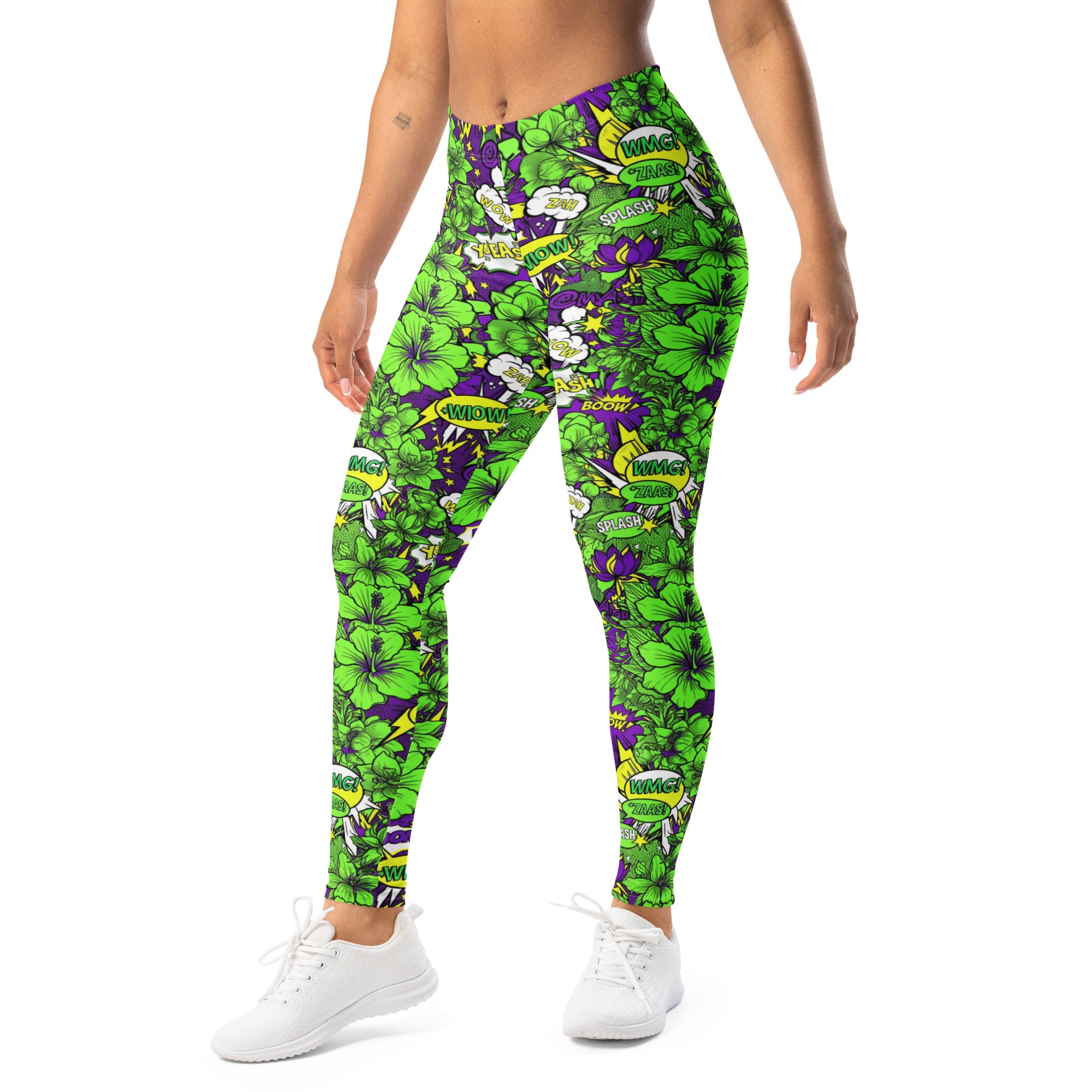 Comic Pop Toxic Green Leggings | GearBunch