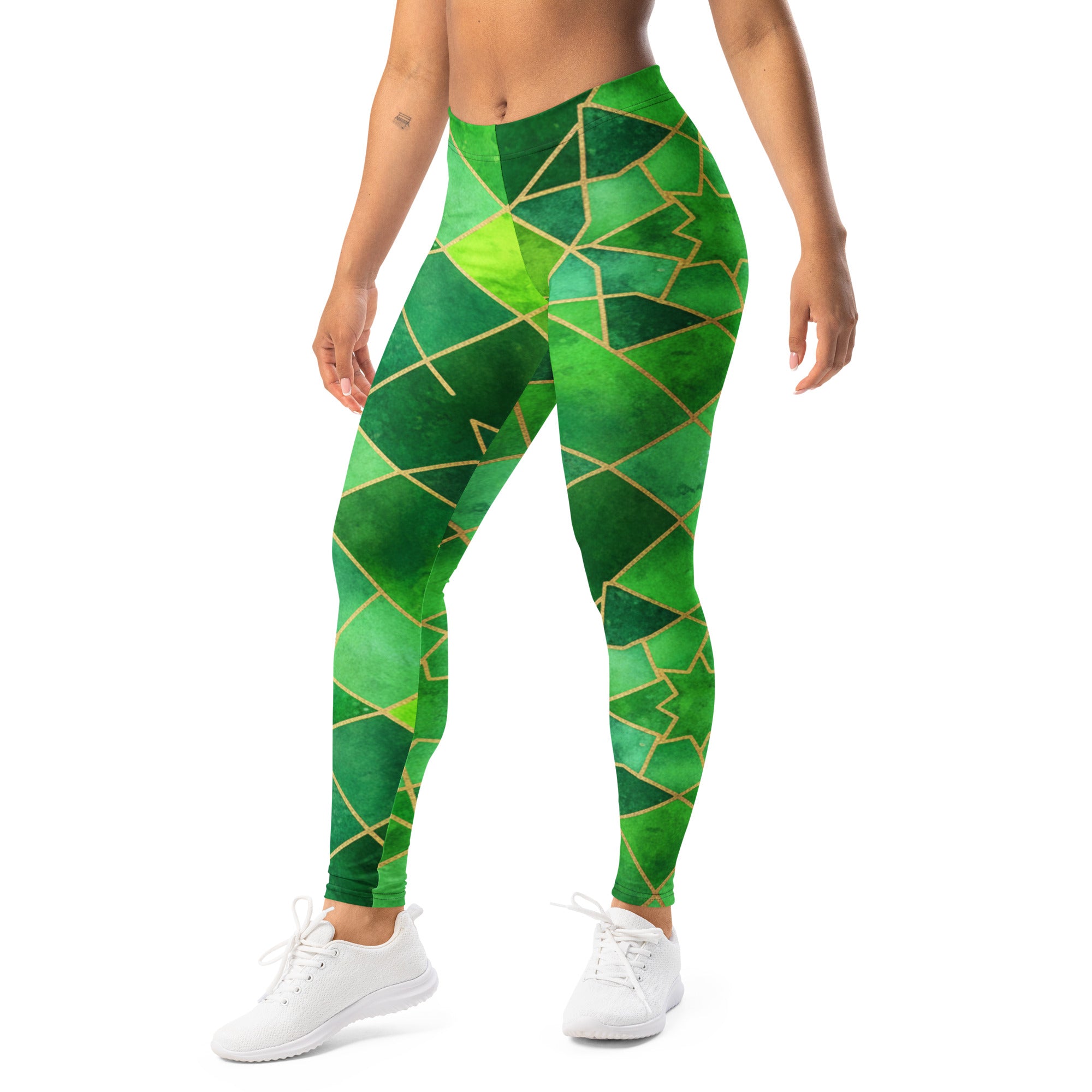 Emerald Jewel Watercolour Leggings | GearBunch