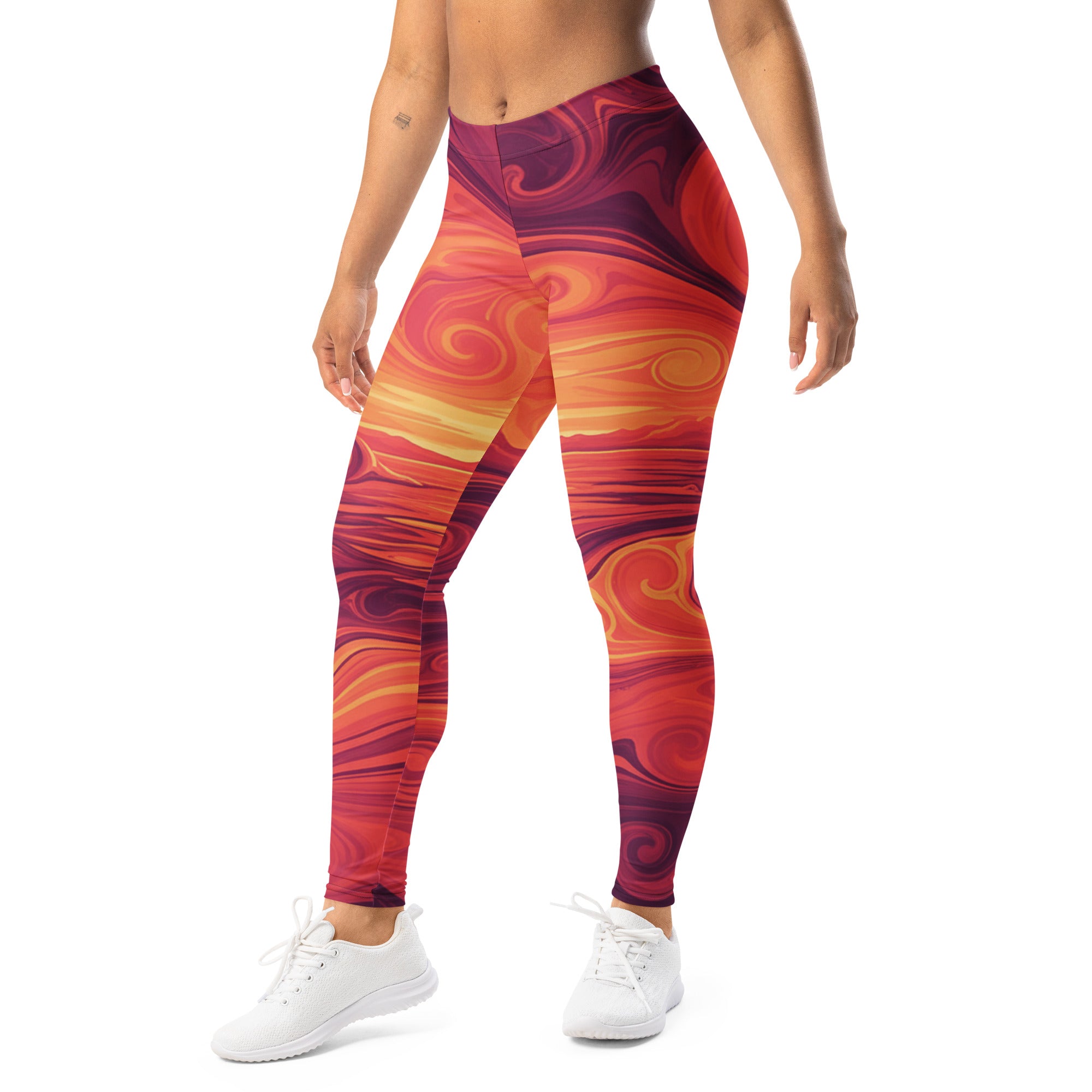 Liquid Marble Sunset Horizon Leggings | GearBunch