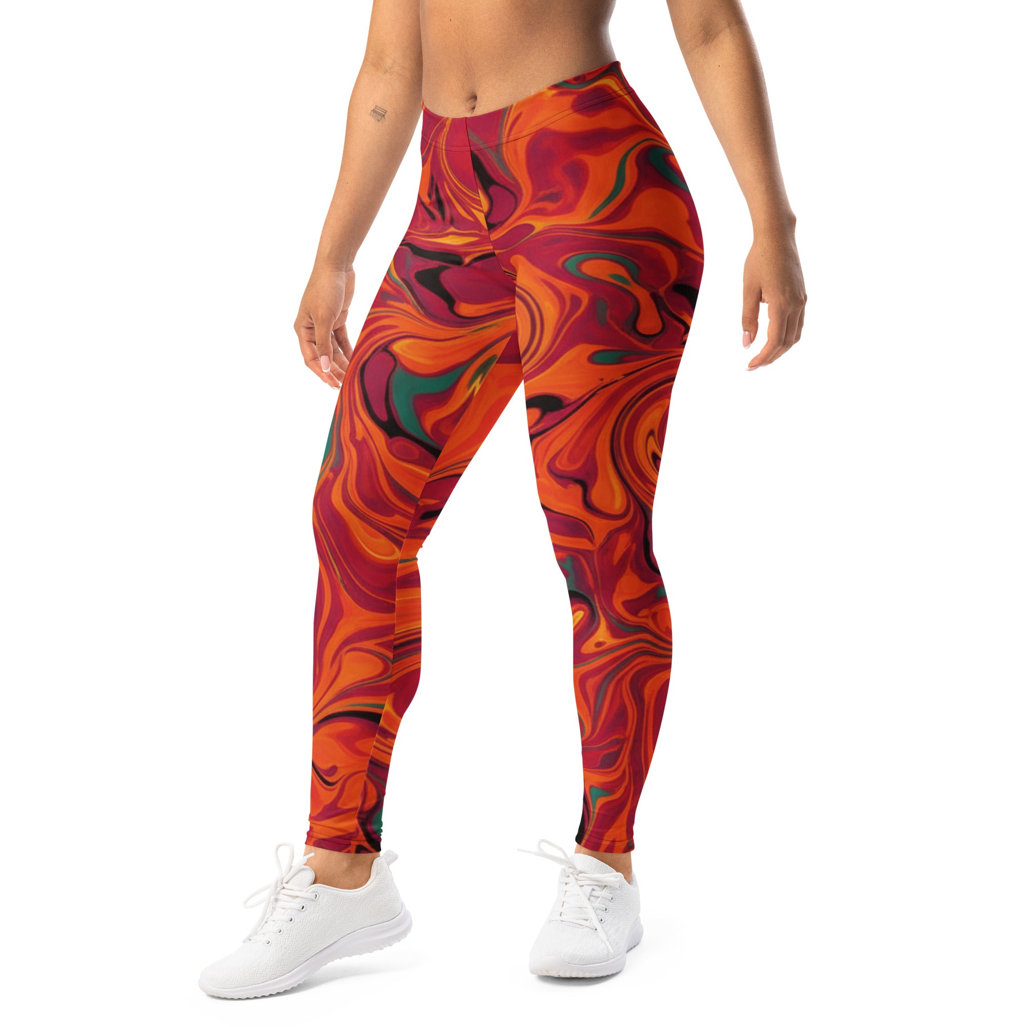 Liquid Marble Fire Opal Leggings | GearBunch