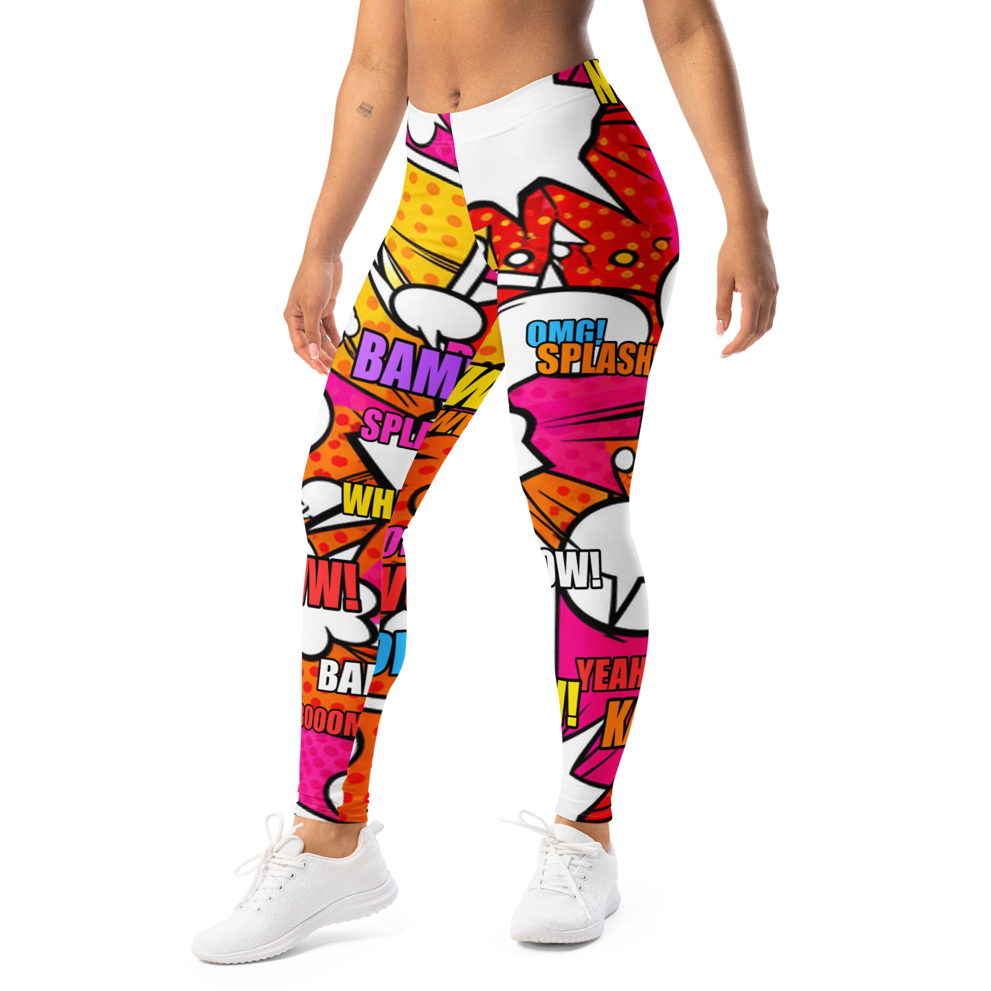 Comic Pop Sunset Orange Leggings | GearBunch