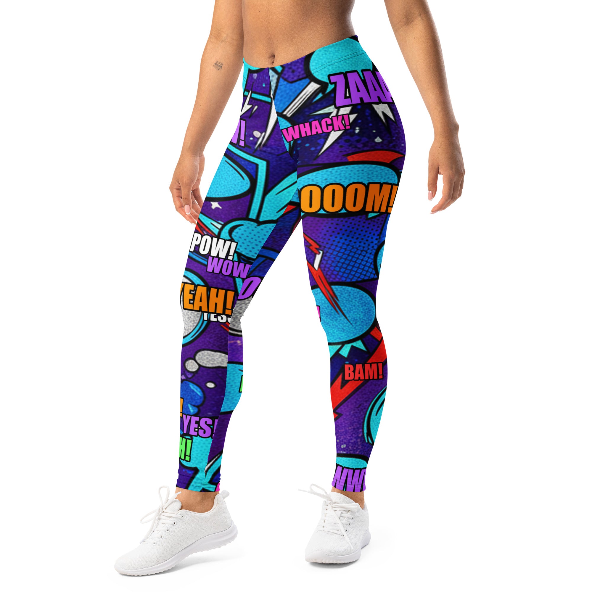 Comic Strip Space Battle Leggings | GearBunch