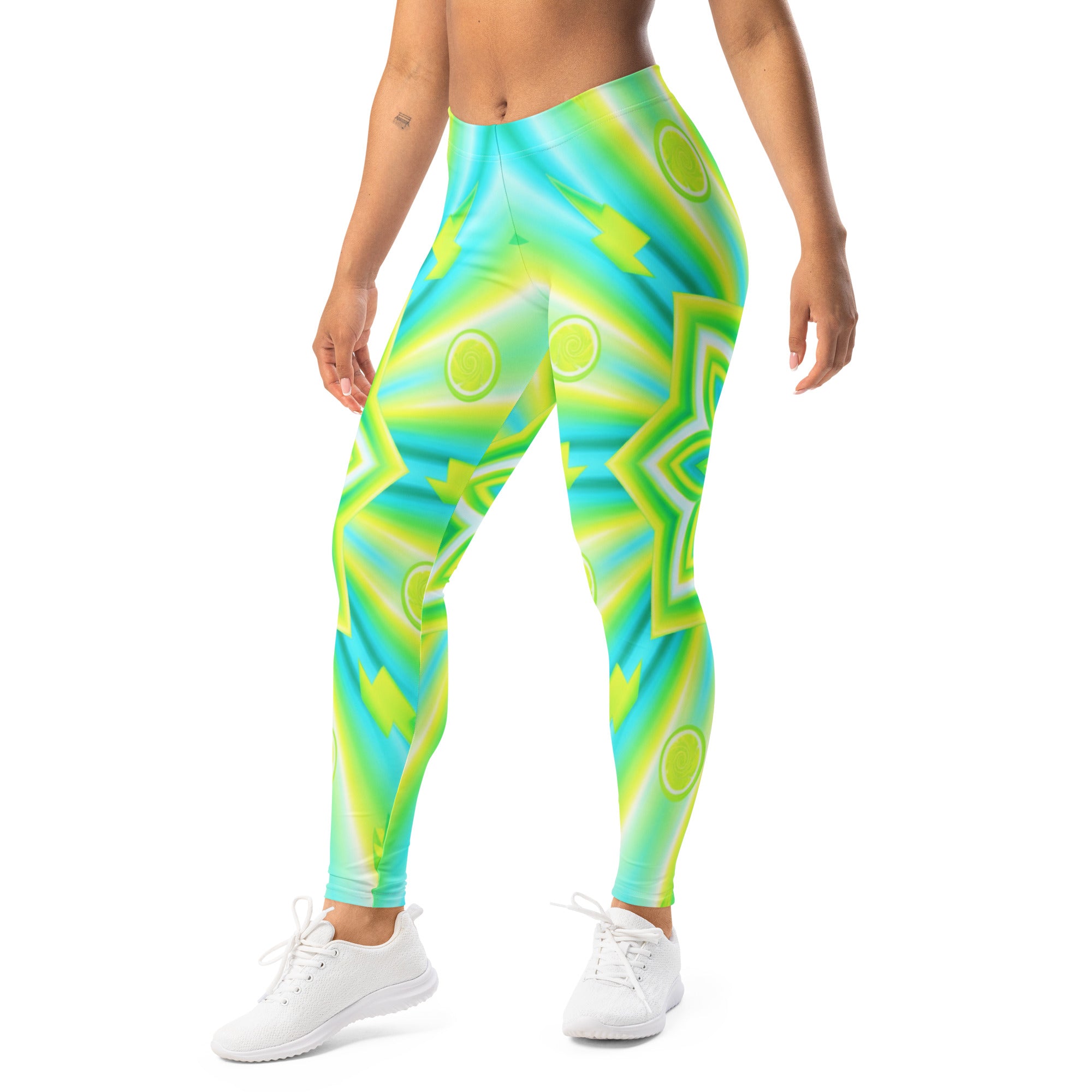 Psychedelic Lemon Zap Leggings | GearBunch