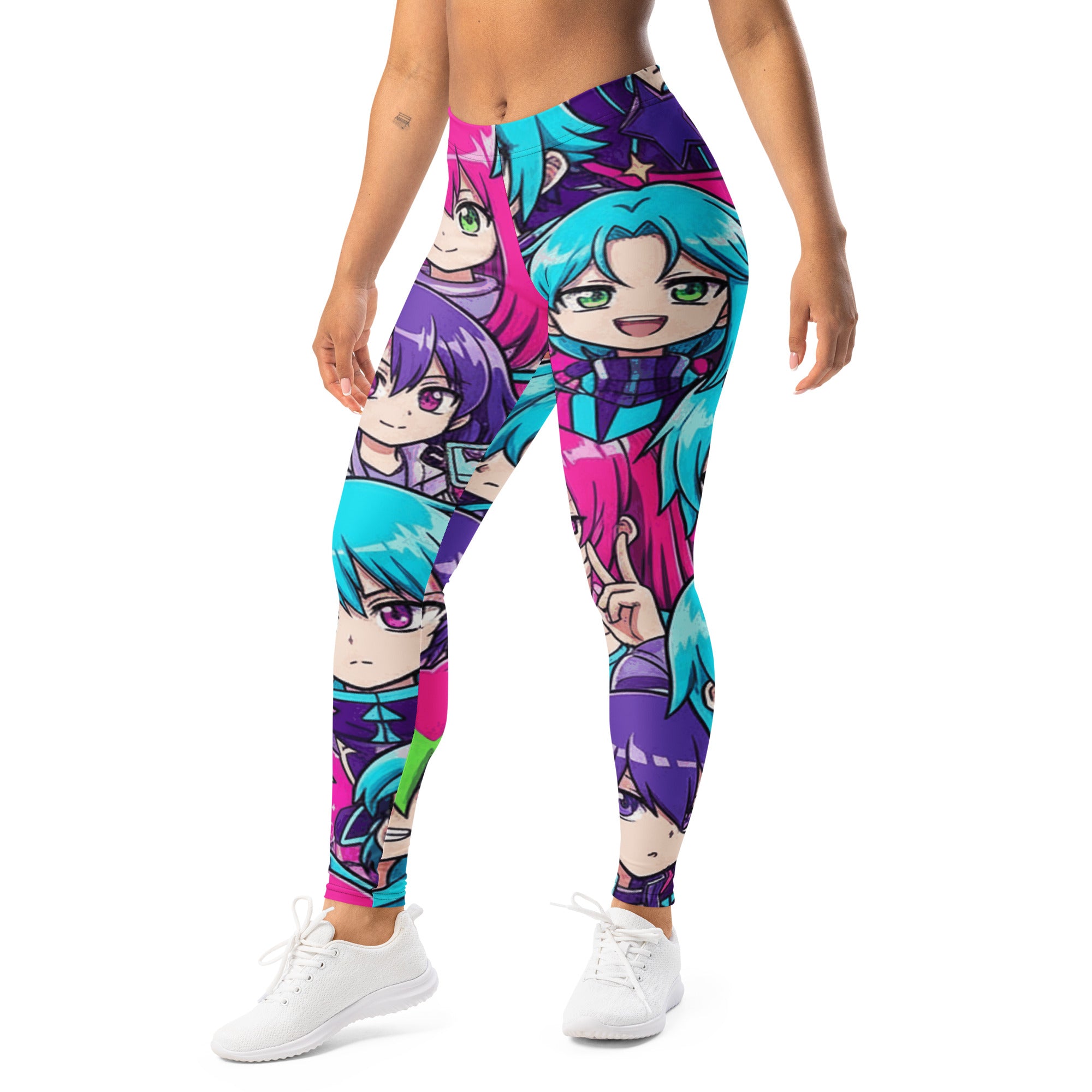 Anime Collage Cyberpunk Leggings | GearBunch