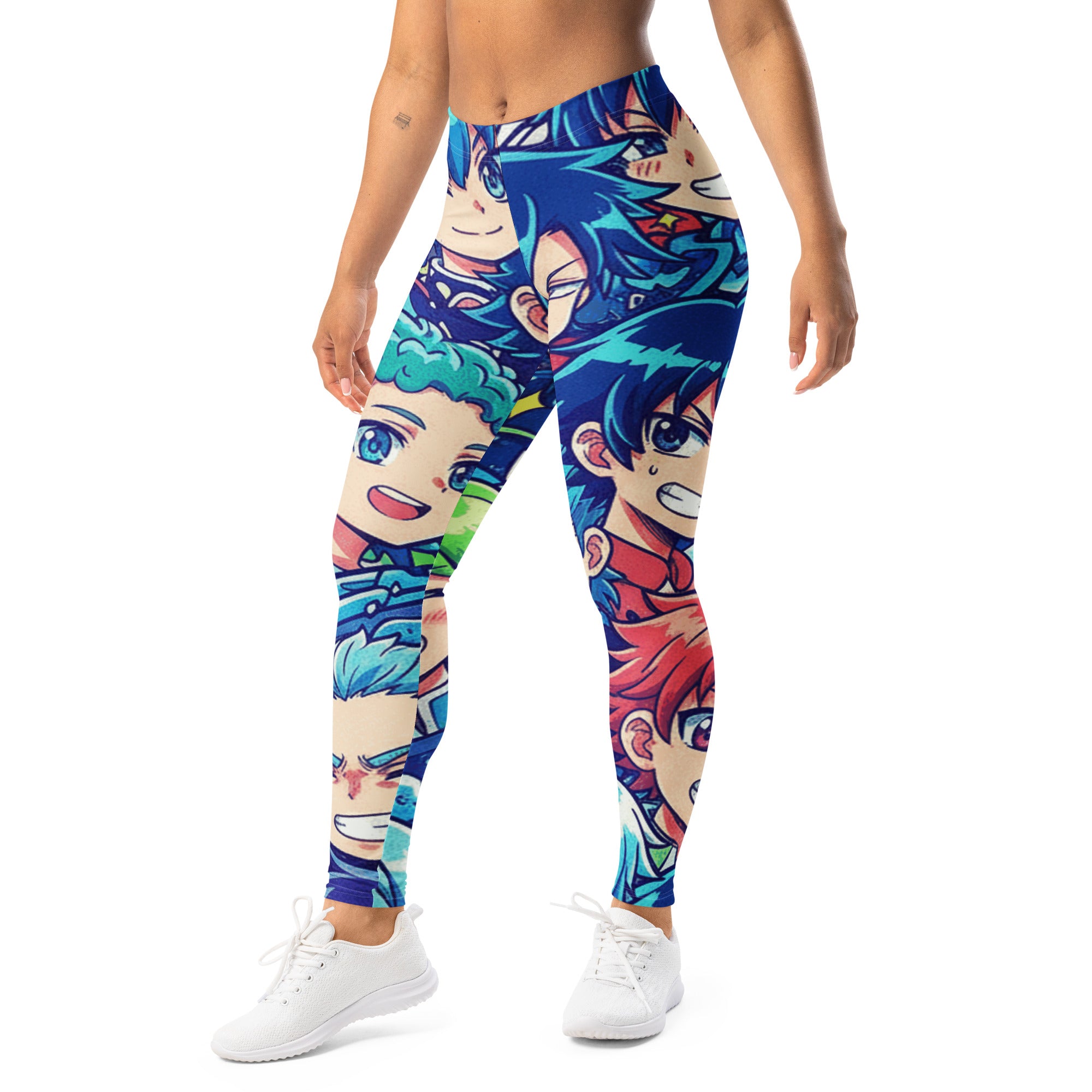 Anime Collage Ocean Wave Leggings | GearBunch