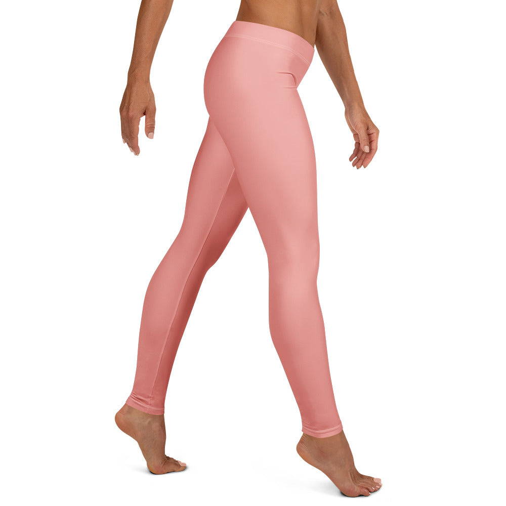 Solid Soft Coral Kids Leggings | GearBunch