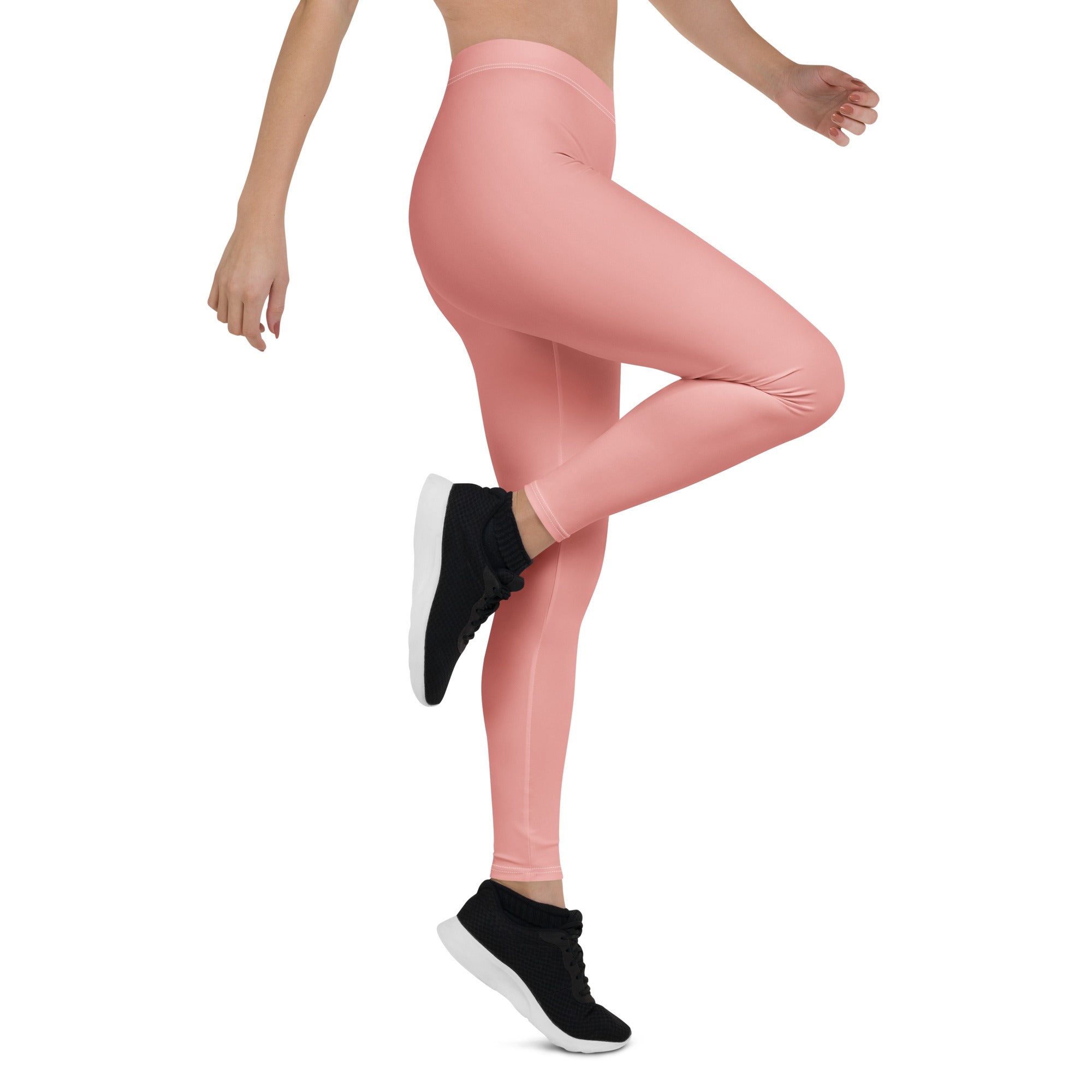 Solid Soft Coral Kids Leggings | GearBunch
