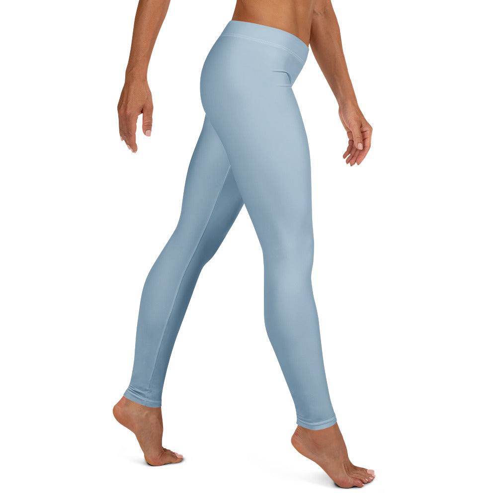 Solid Dusty Chambray Blue Kids Leggings | GearBunch