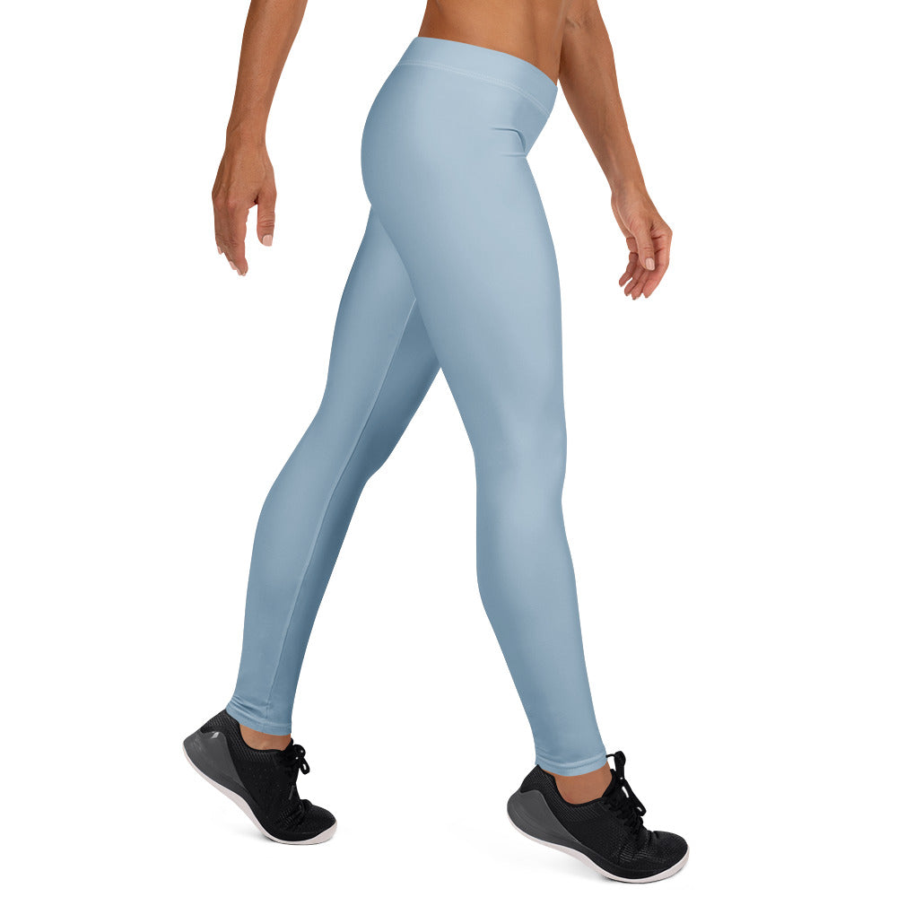 Solid Dusty Chambray Blue Kids Leggings | GearBunch