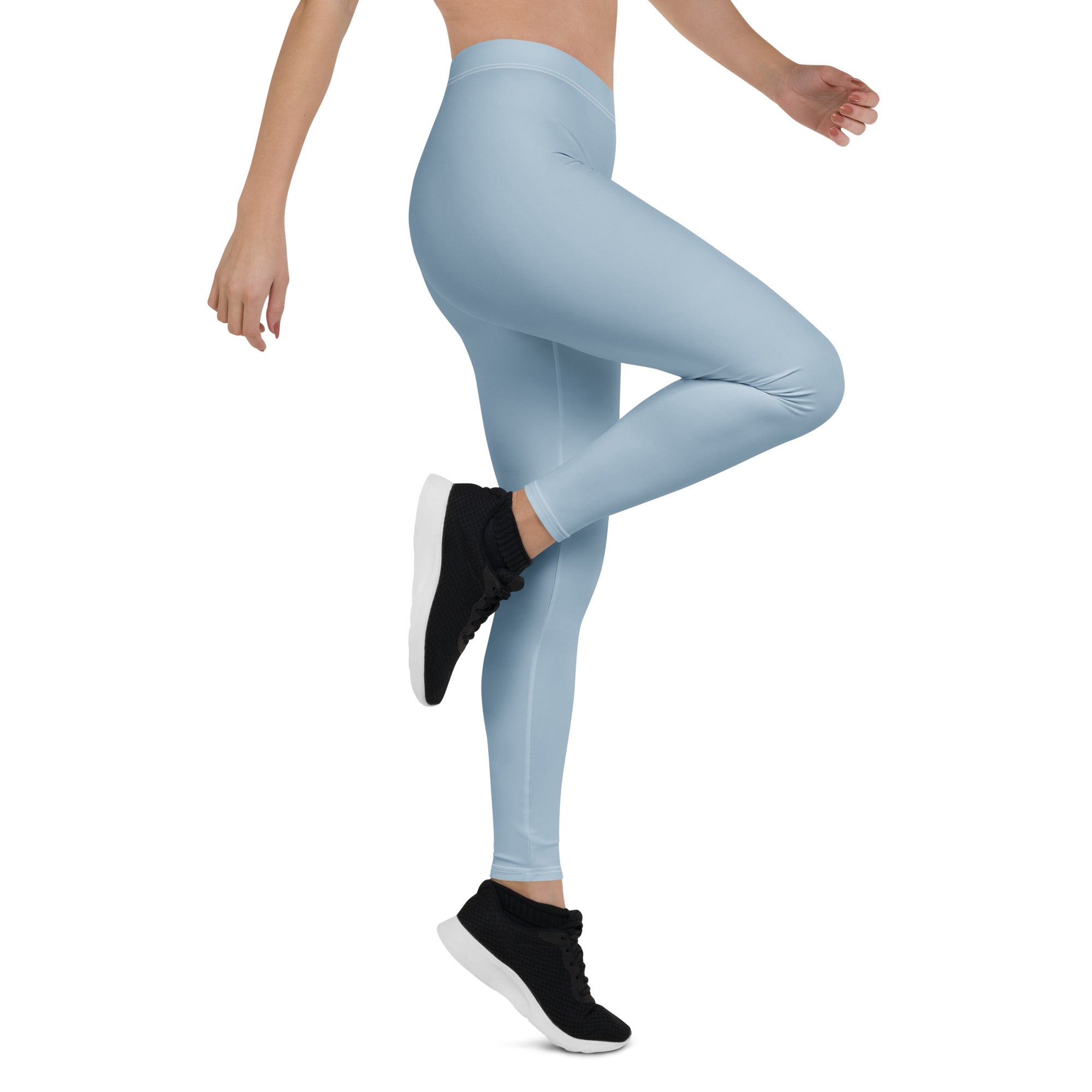 Solid Dusty Chambray Blue Kids Leggings | GearBunch