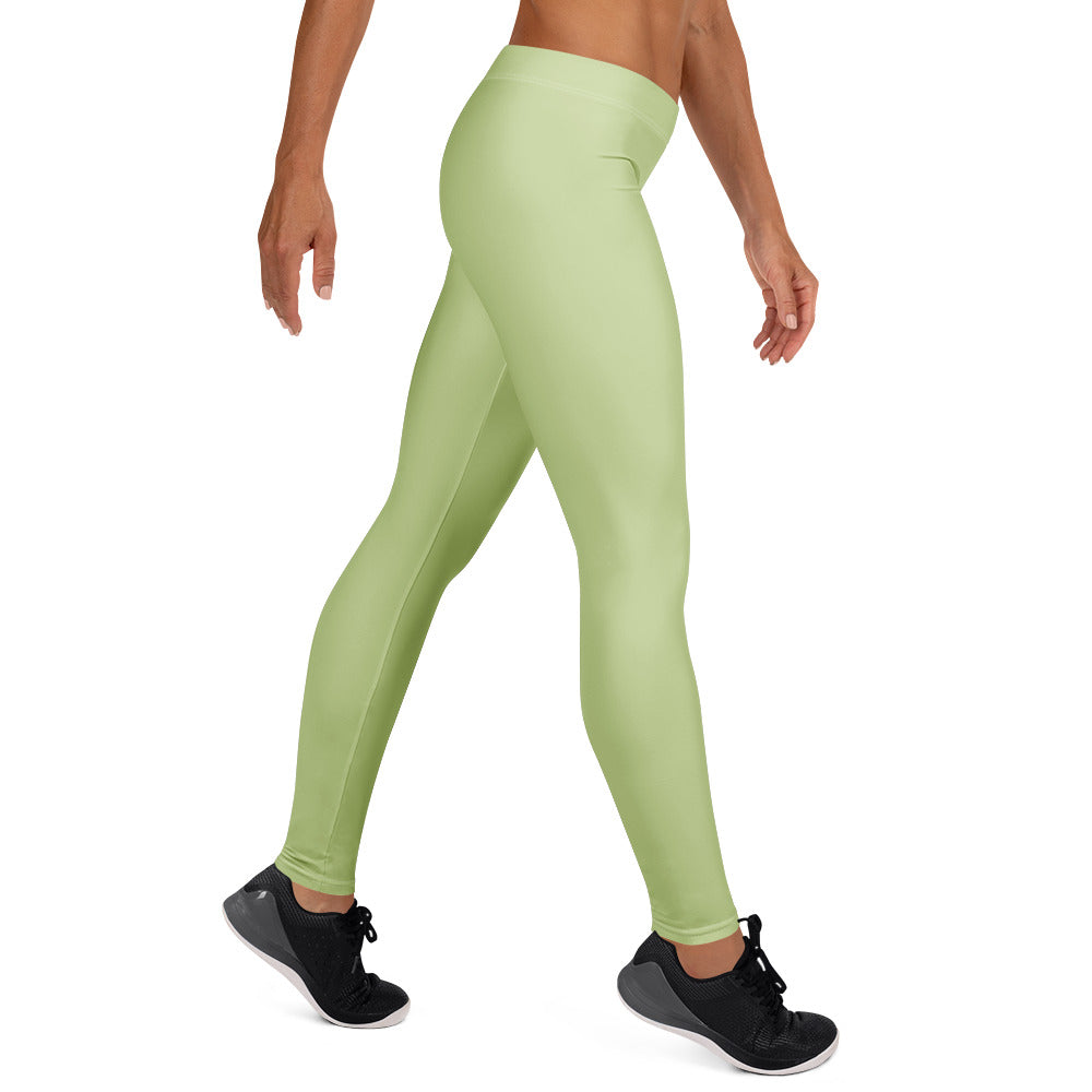 Solid Pistachio Kids Leggings | GearBunch