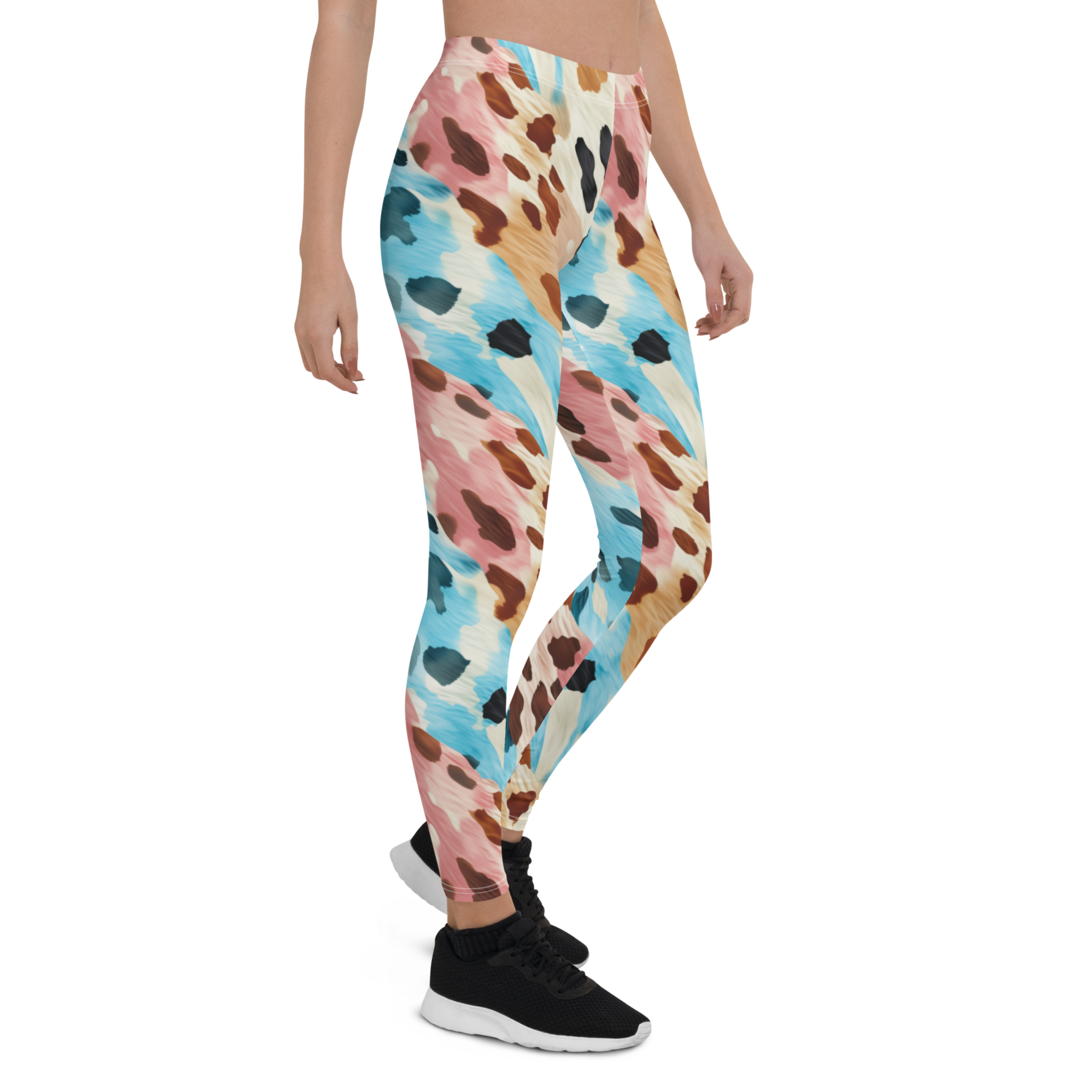 Colorful Cow Print Leggings | GearBunch