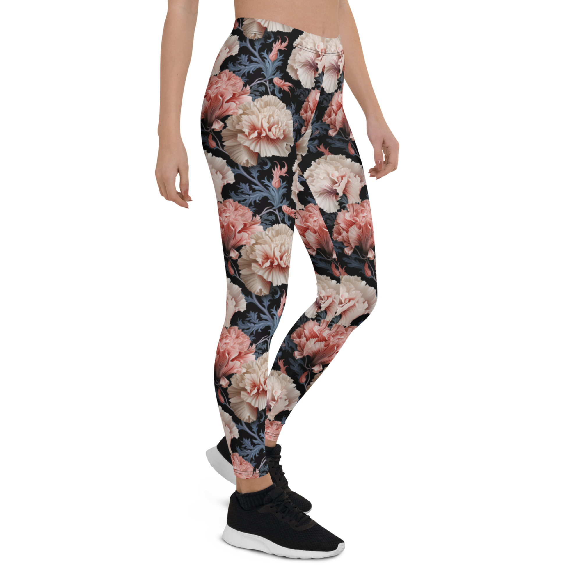 Blue Leaf Carnation Leggings | GearBunch