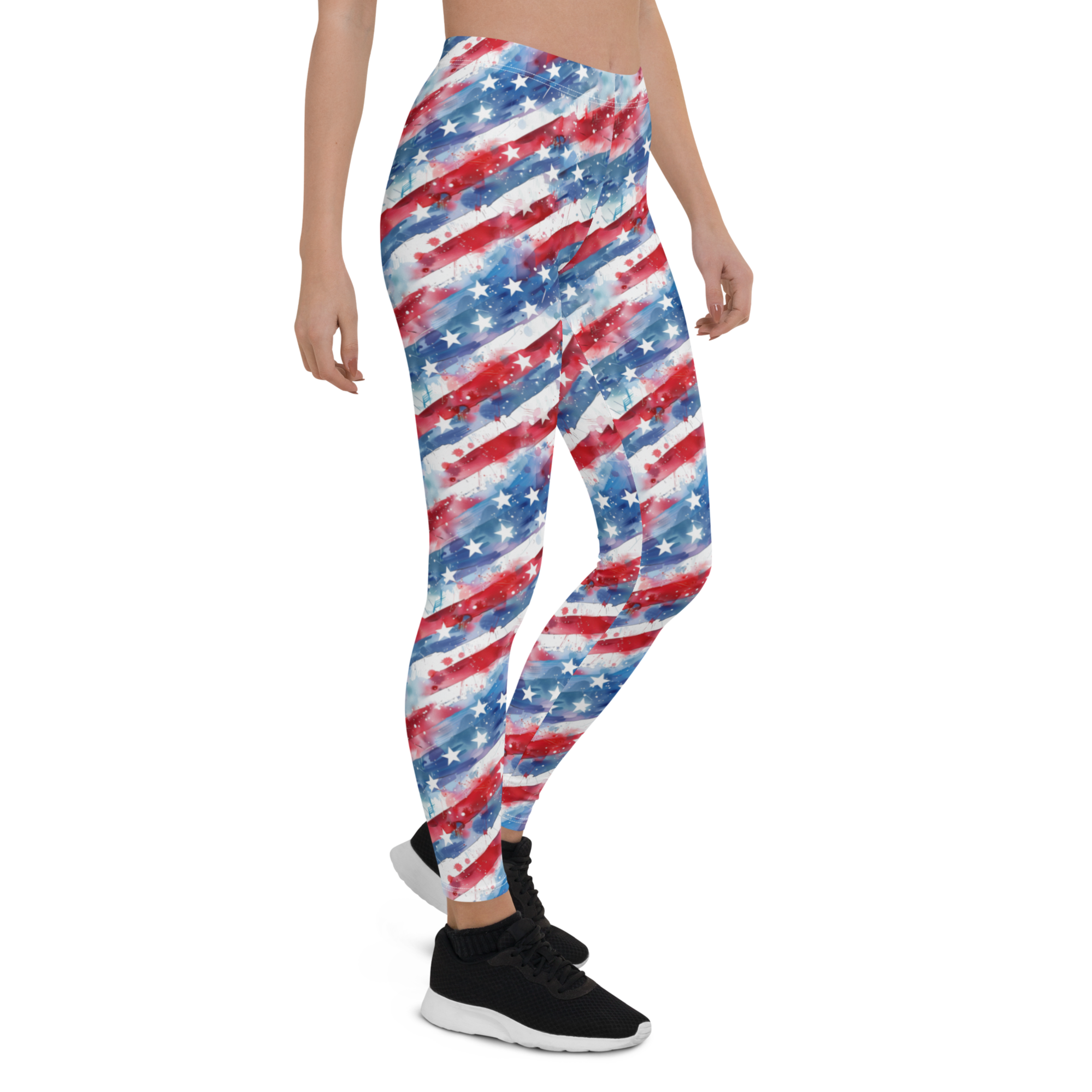 Watercolor Stars and Stripes Leggings | GearBunch