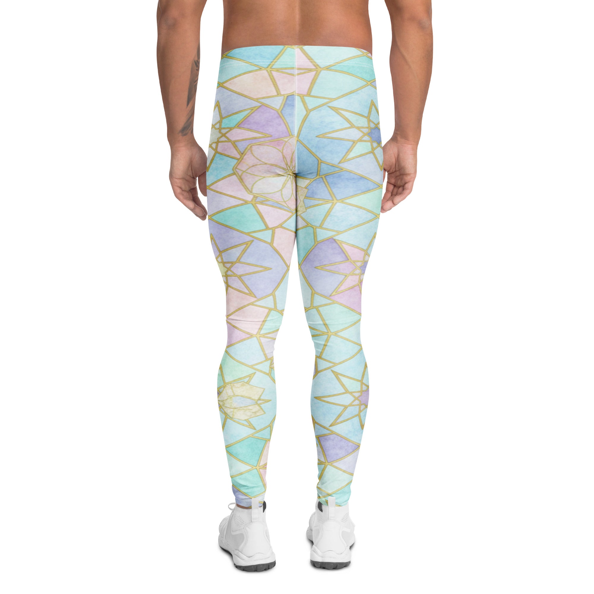 Pastel Rainbow Geometric Meggings | GearBunch