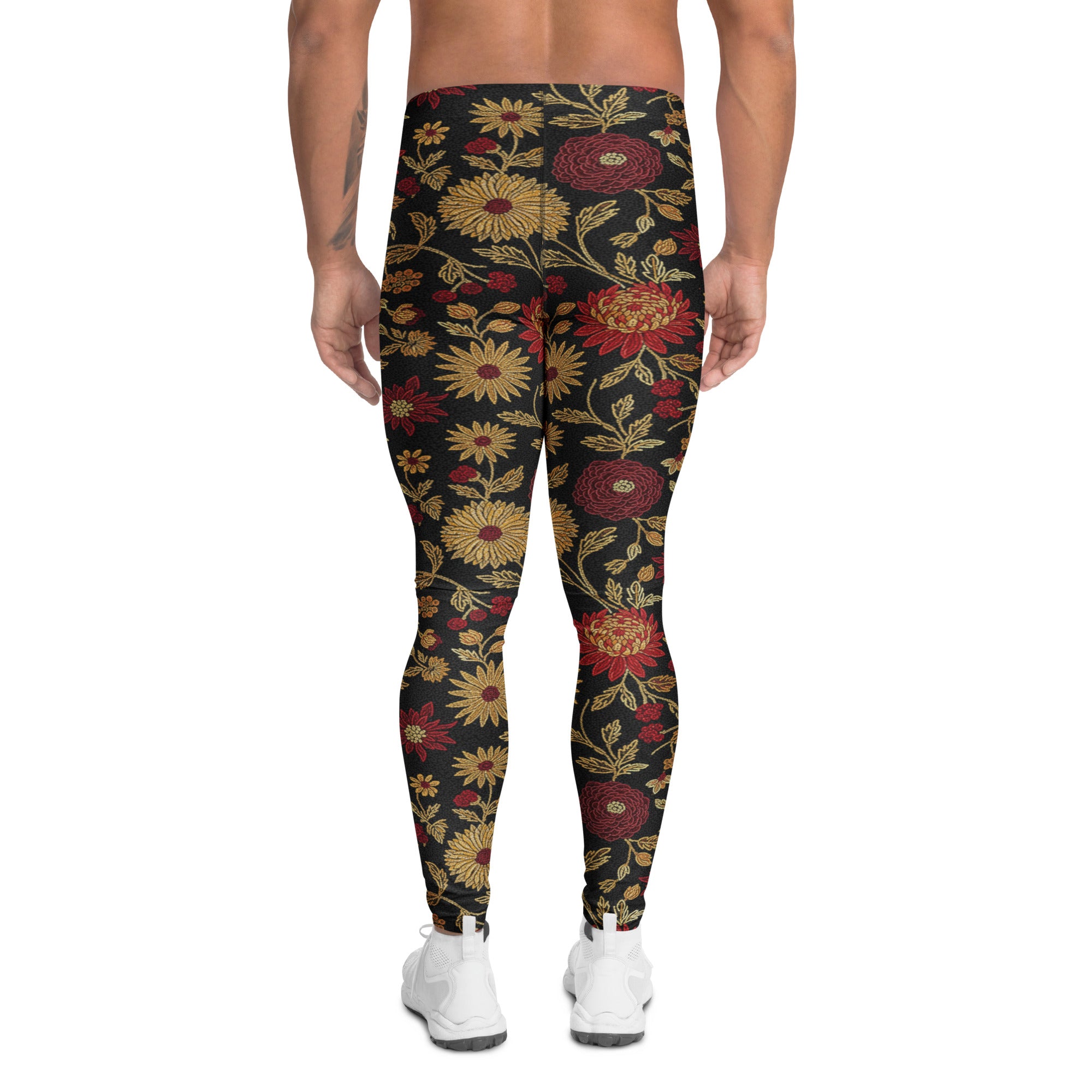Gold Paillette Rose Garden Meggings | GearBunch
