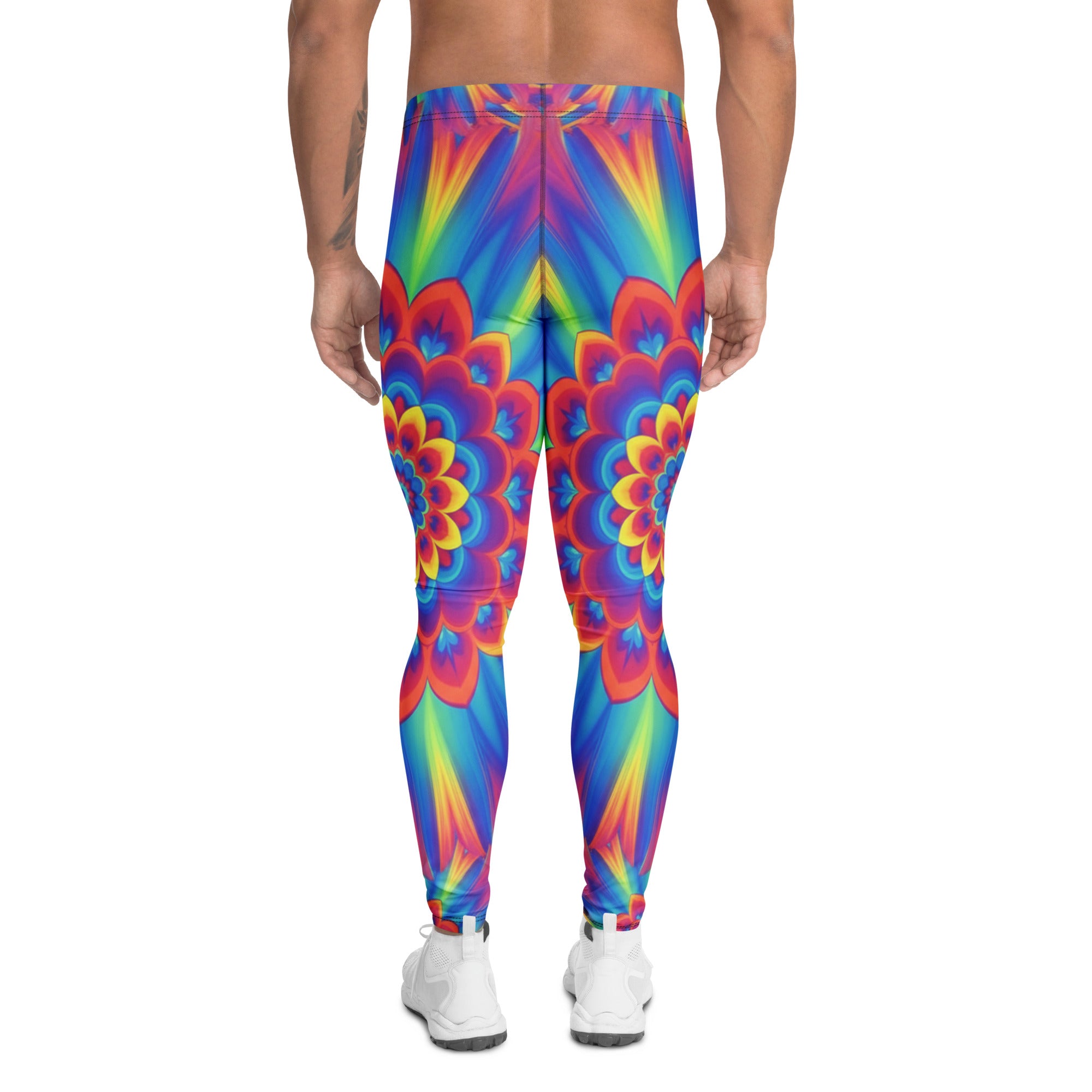 Psychedelic Neon Rainbow Burst Meggings | GearBunch