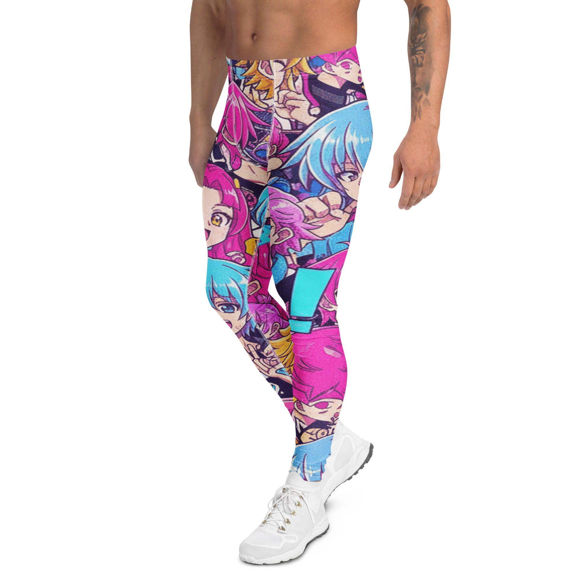 Men's anime collage magical girl meggings front view
