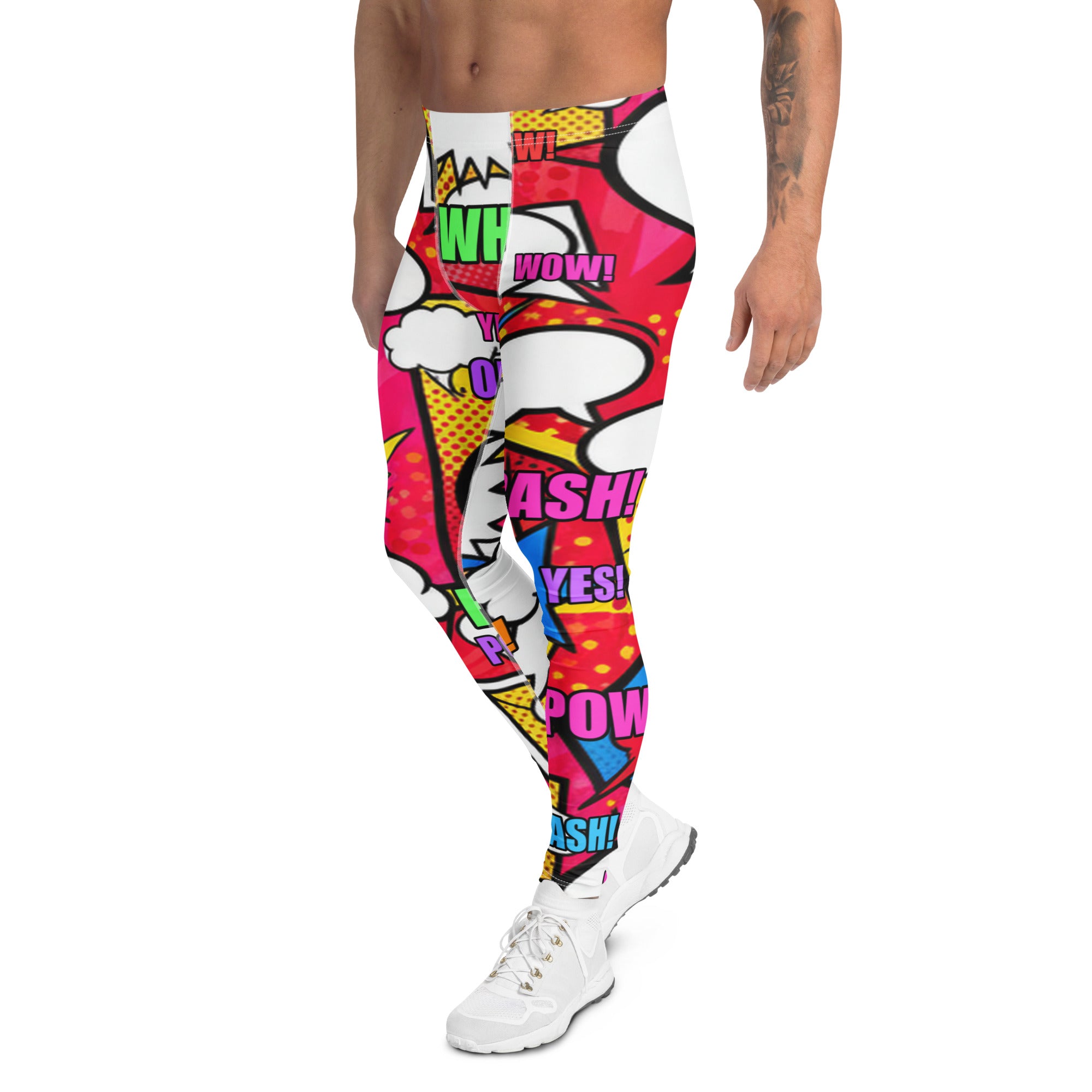 Men's comic pop retro red meggings front view