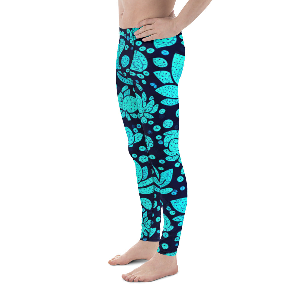 Teal Lotus Paillette Meggings | GearBunch